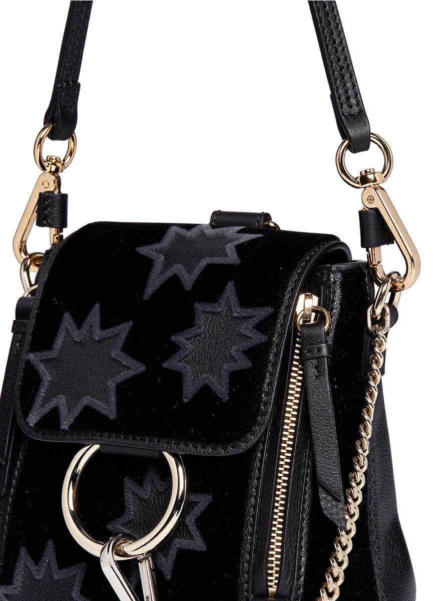 chloe black mini faye backpack