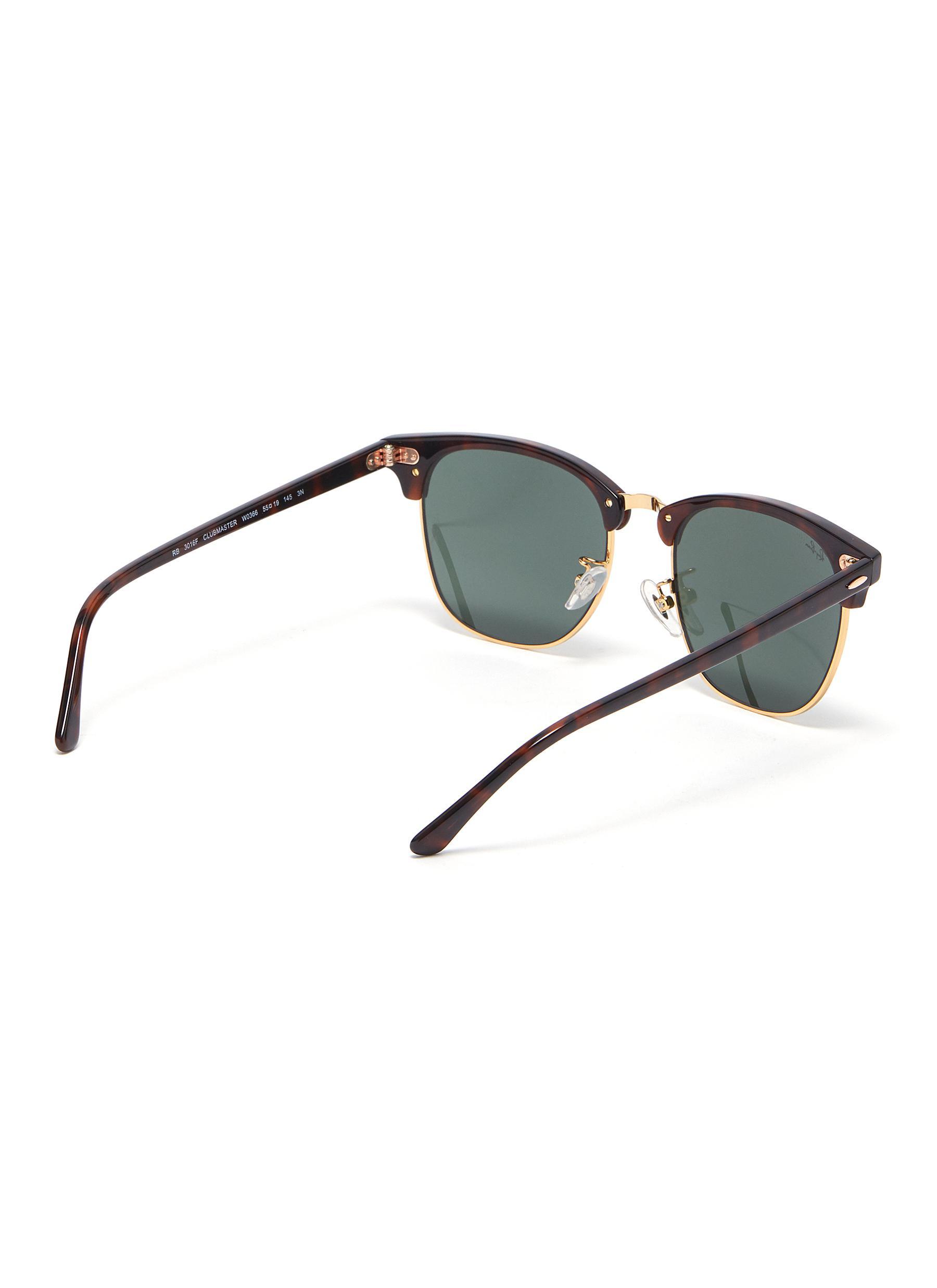 Ray Ban Clubmaster Tortoiseshell Effect Acetate Frame Sunglasses For Men Lyst