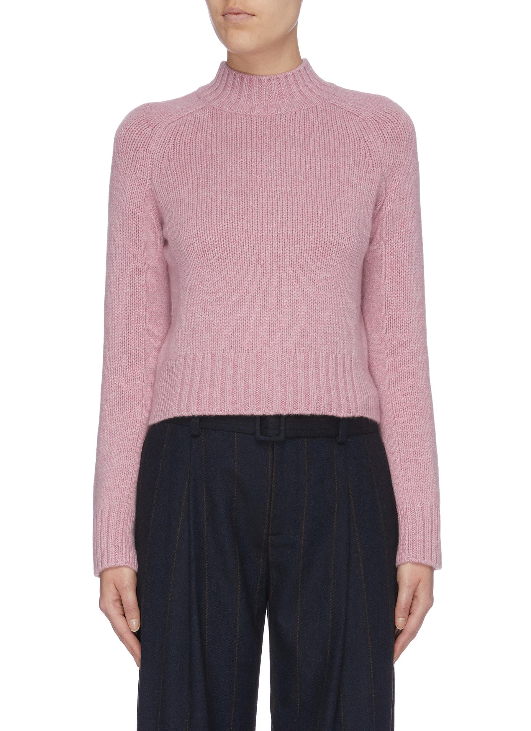 Vince Cashmere Mock Neck Sweater in Pink - Lyst