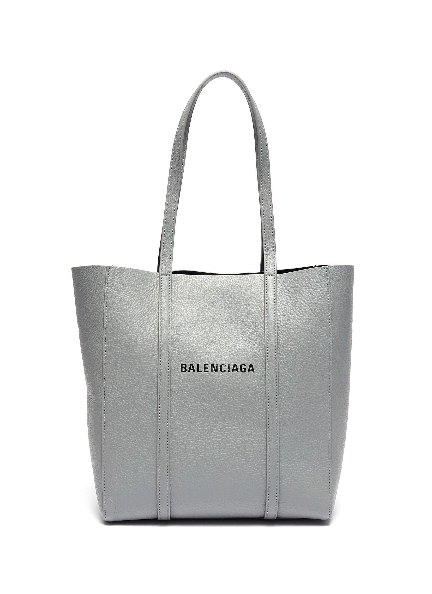 Balenciaga 'everyday Tote Xs' Logo Print Leather Bag in Grey (Gray 