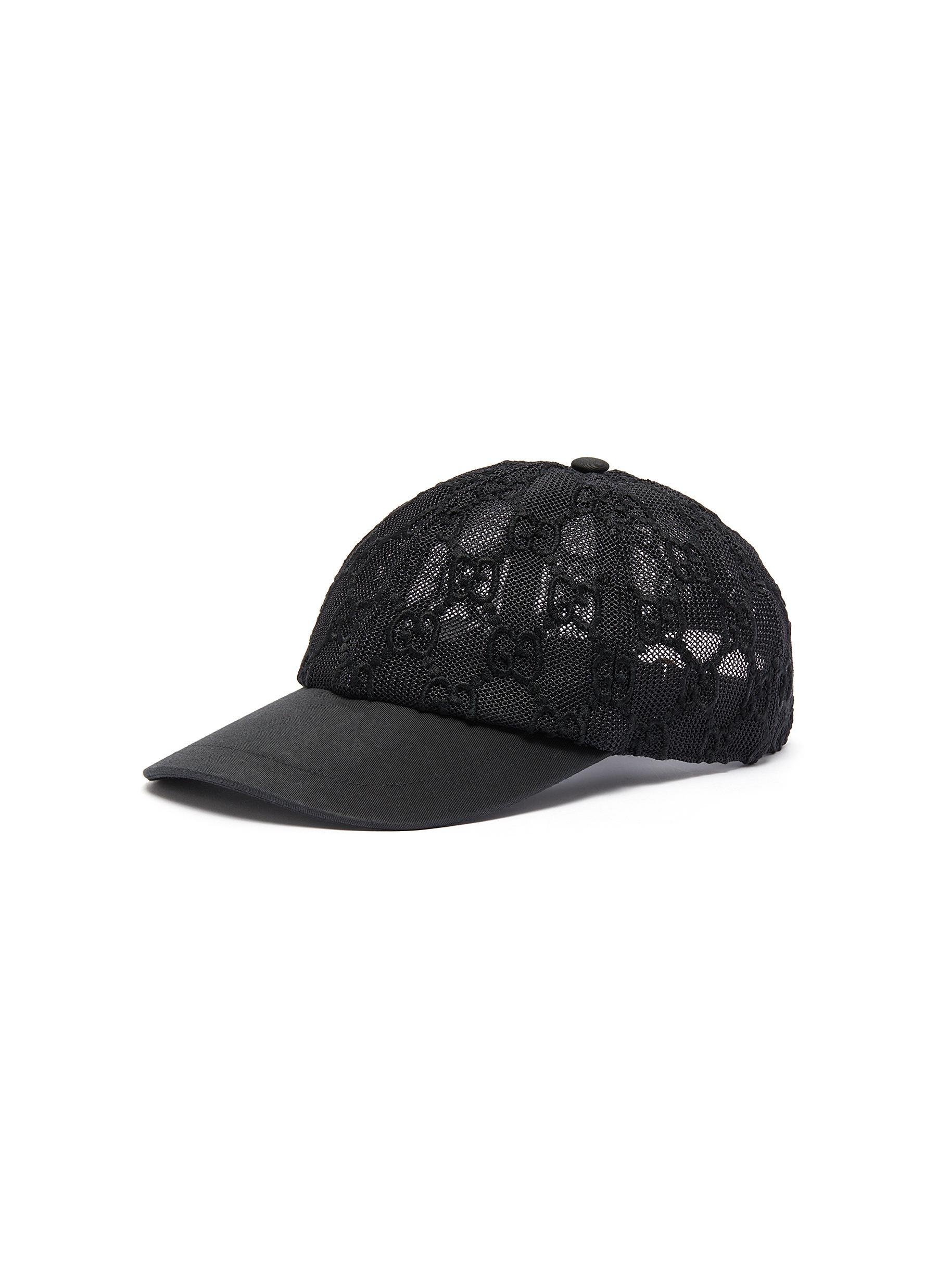 Gucci Black Original Diamante Web Pattern Baseball Cap, drycleaned. Size S  - Harrington & Co.
