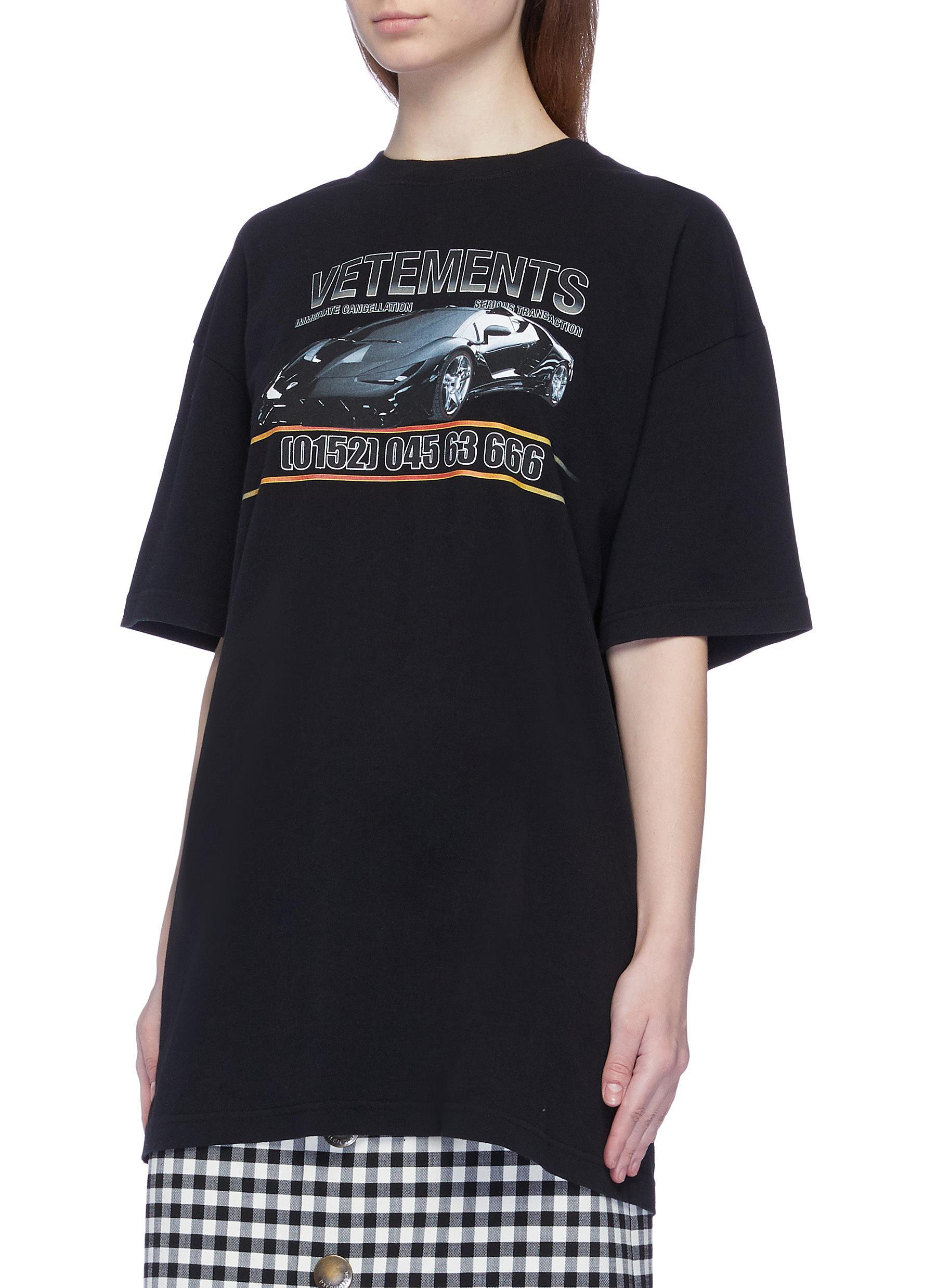 Vetements Cotton Car Hotline T-shirt in Black for Men - Lyst