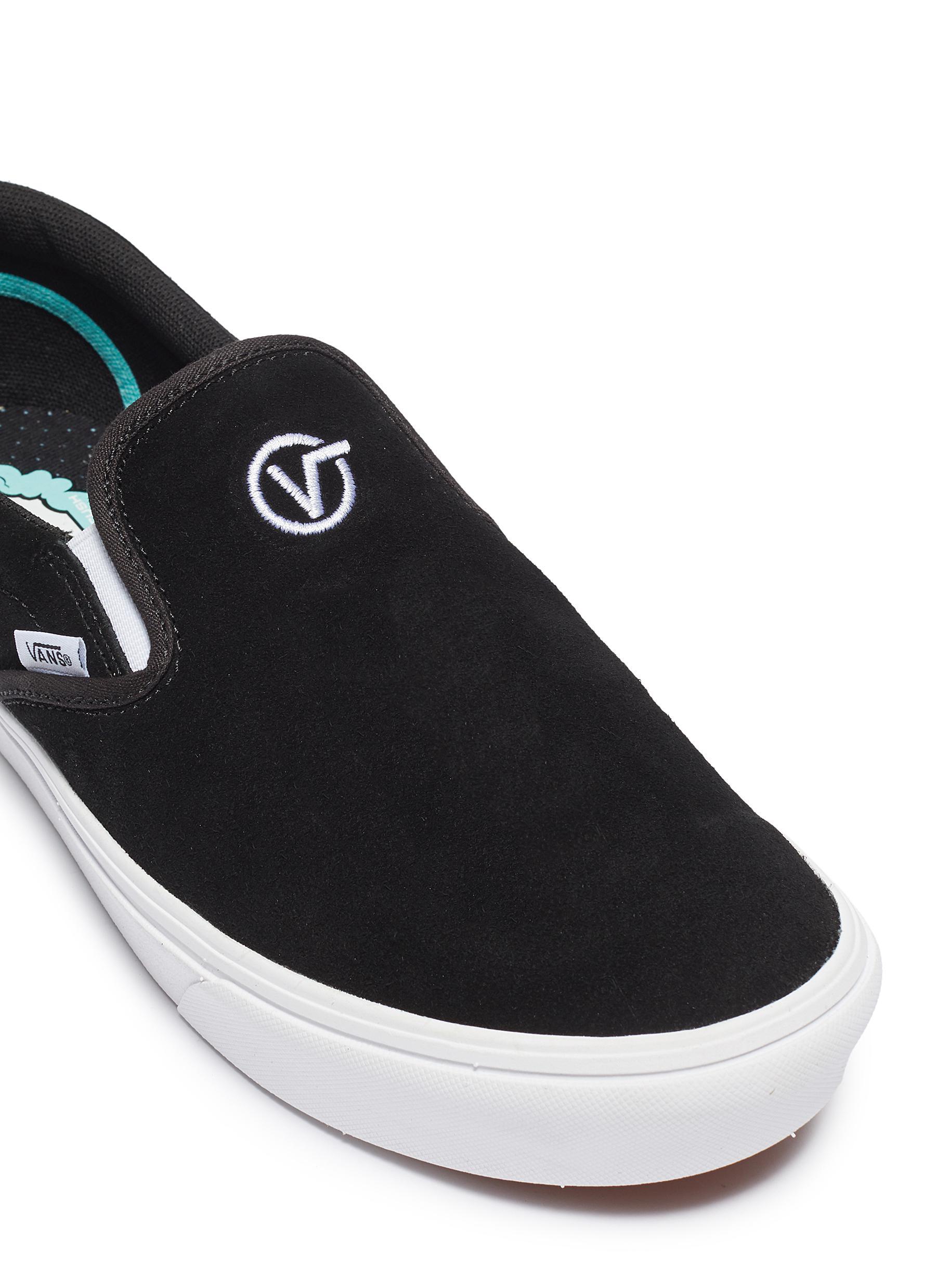 suede black slip on vans