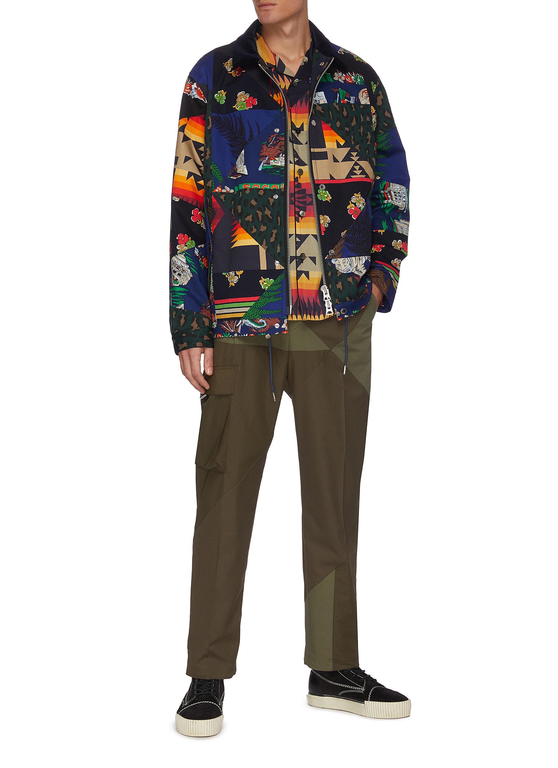 Sacai Archive Print Patchwork Button Down Shirt for Men Lyst