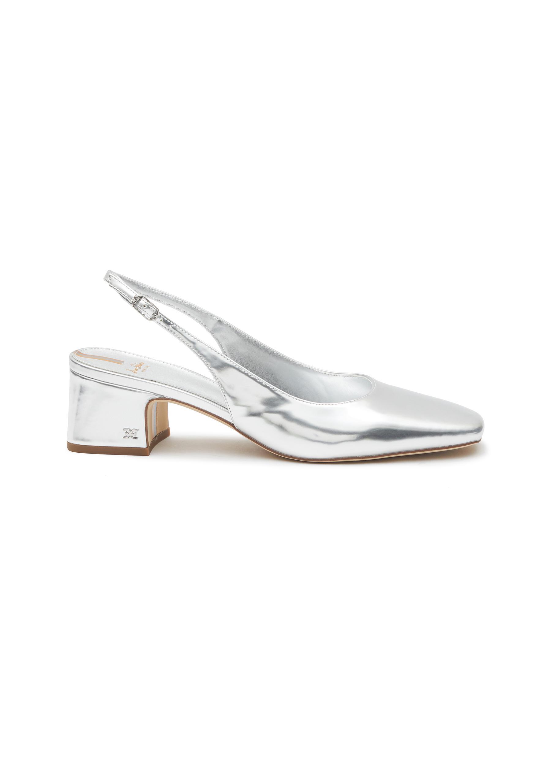 Sam Edelman 'terra' 50 Square Toe Leather Slingback Pumps in White | Lyst