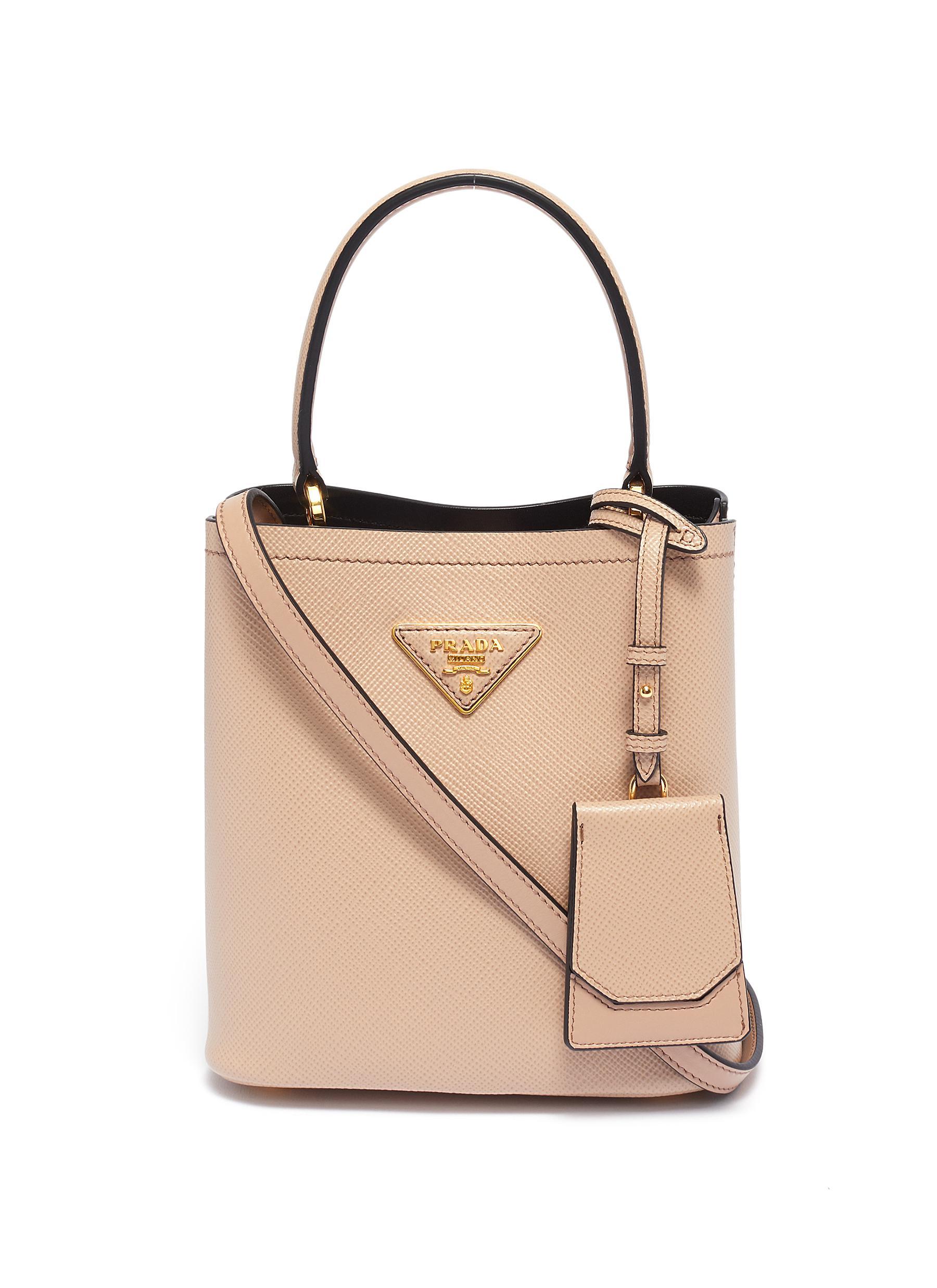 Prada Double Saffiano Leather Mini-bag In Gradient Alabaster Pink