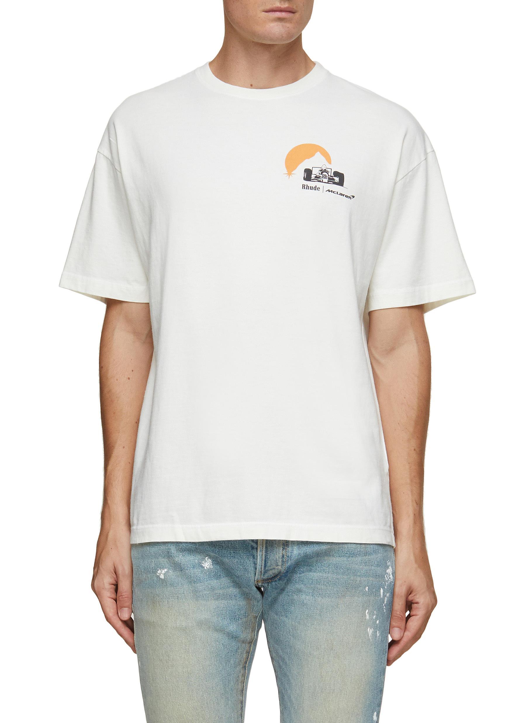 Rhude X Mclaren Moonlight Racer Graphic Print T-shirt Men Clothing T-shirts  Crew Neck X Mclaren Moonlight Racer Graphic Print T-shirt in White for Men  | Lyst