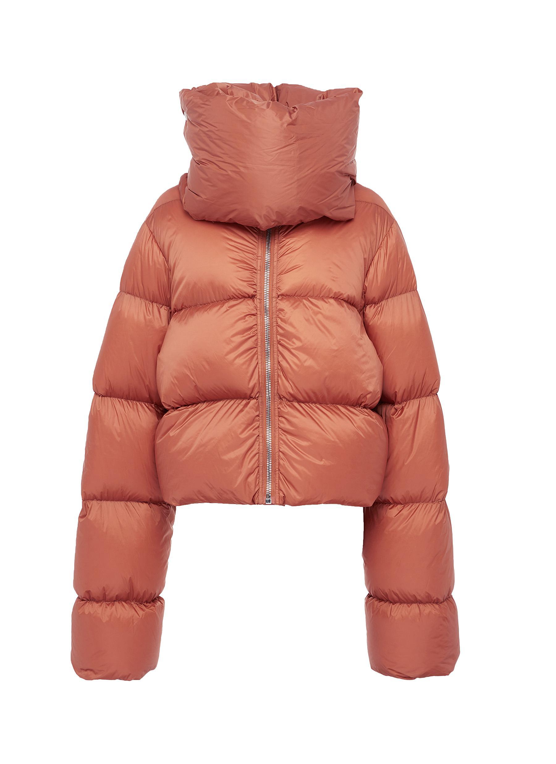 funnel neck down coat