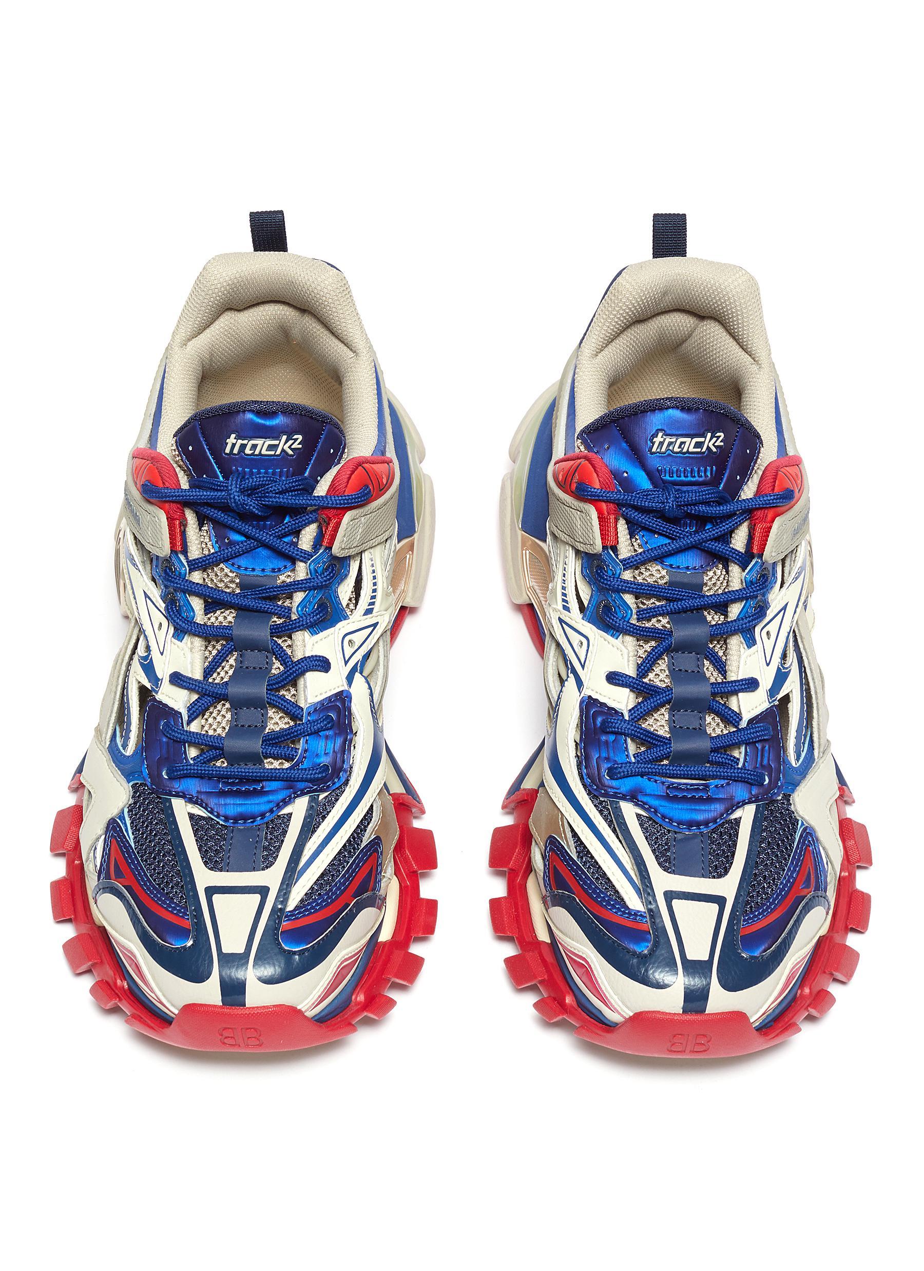 red and blue balenciaga track