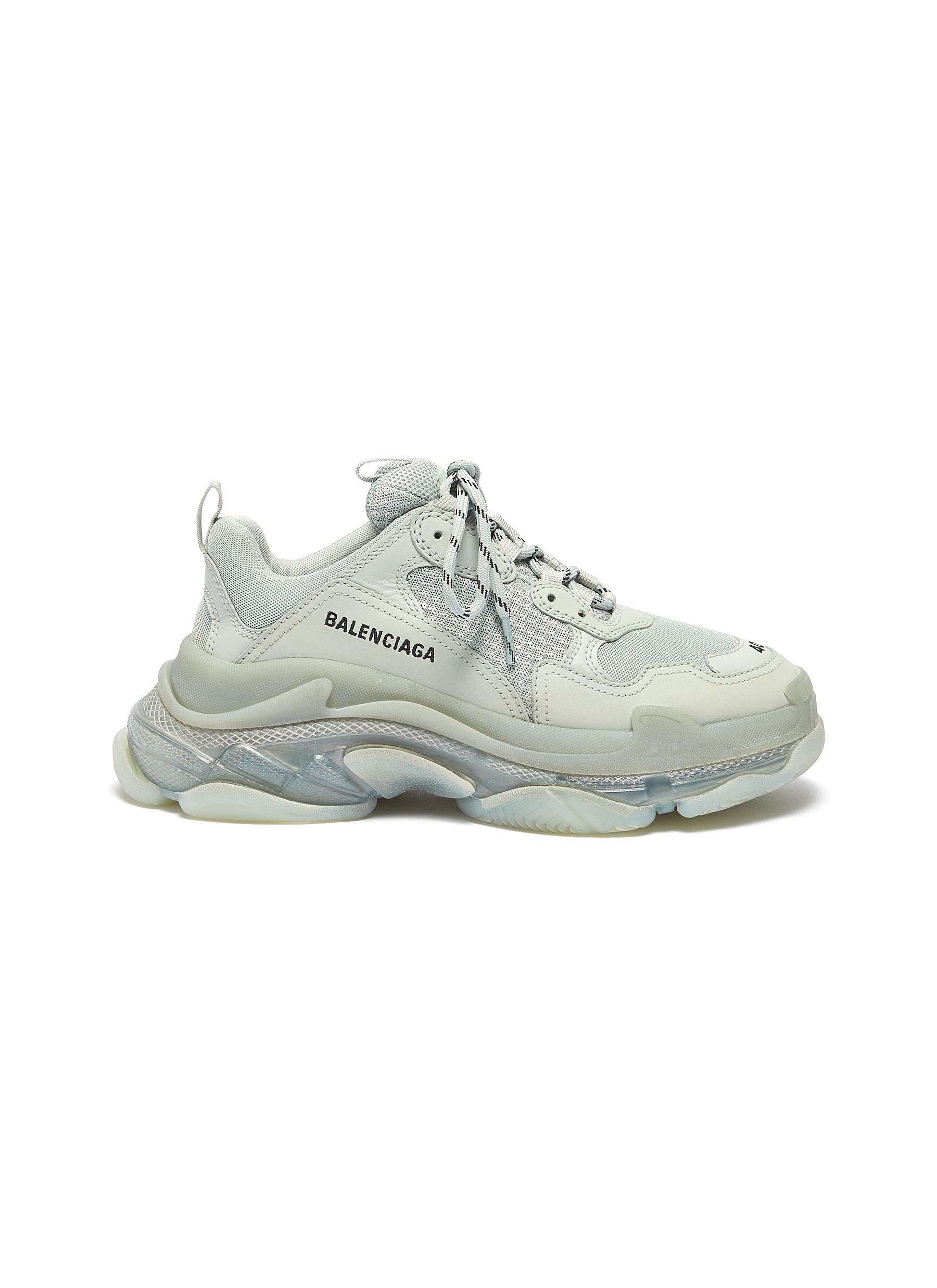 Balenciaga Triple S Clear Sole Trainers in Gray | Lyst