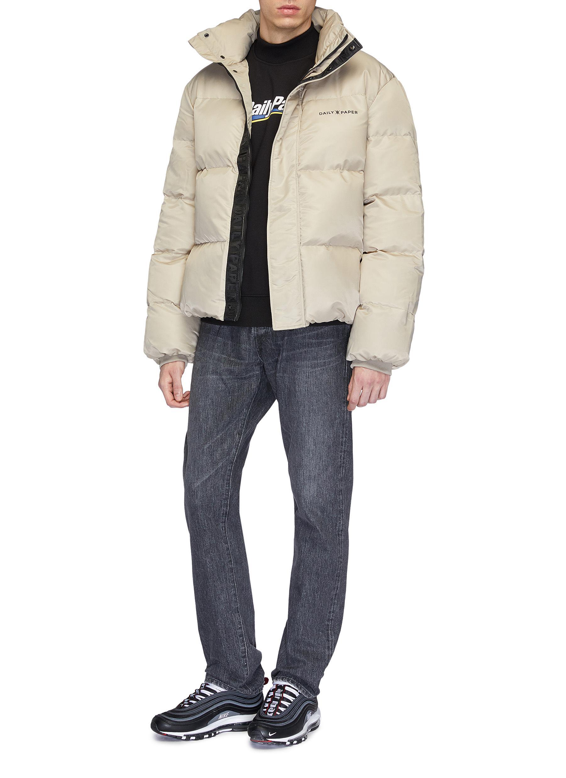 Daily Paper Cotton Logo Print Puffer Jacket in Beige (Natural) for Men -  Lyst