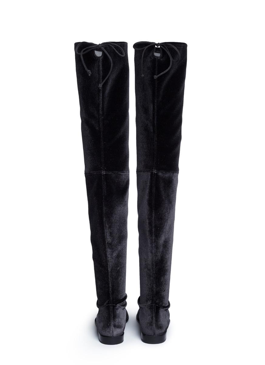 velvet thigh boots