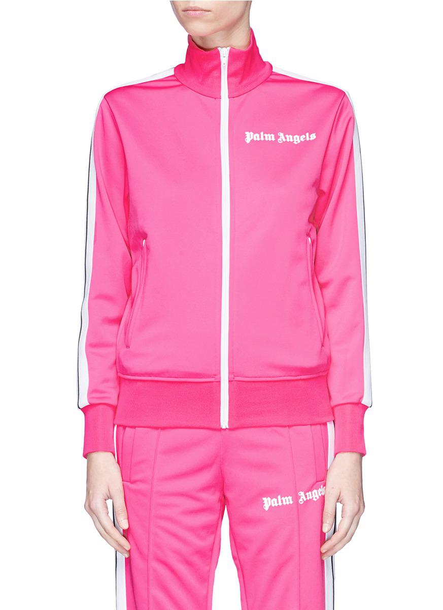 Palm Angels Synthetic Stripe Trim Track Jacket in Pink & Purple (Pink ...