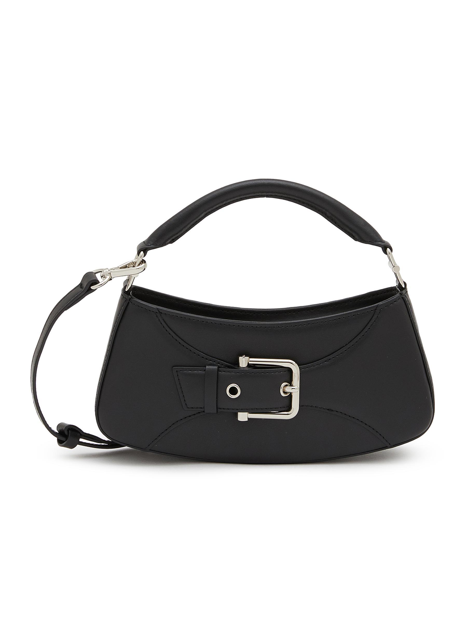 OSOI Small Belted Brocle Leather Shoulder Bag in Black | Lyst