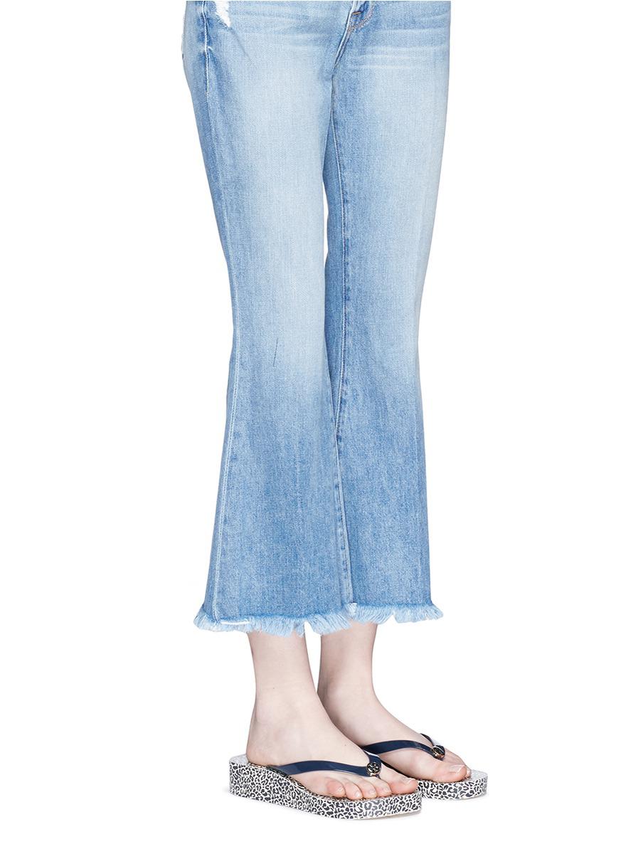 tory burch flip flops leopard print