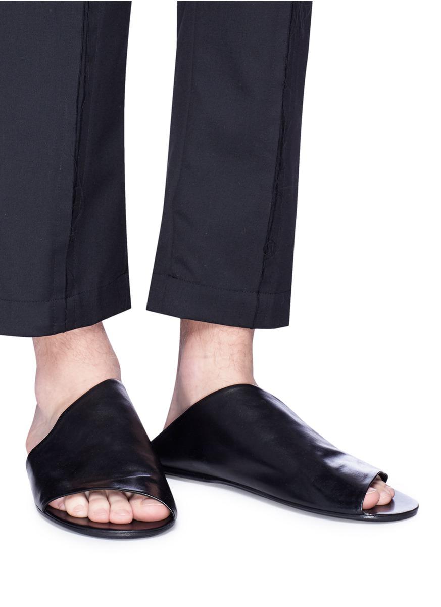 ulysse textile & leather slides
