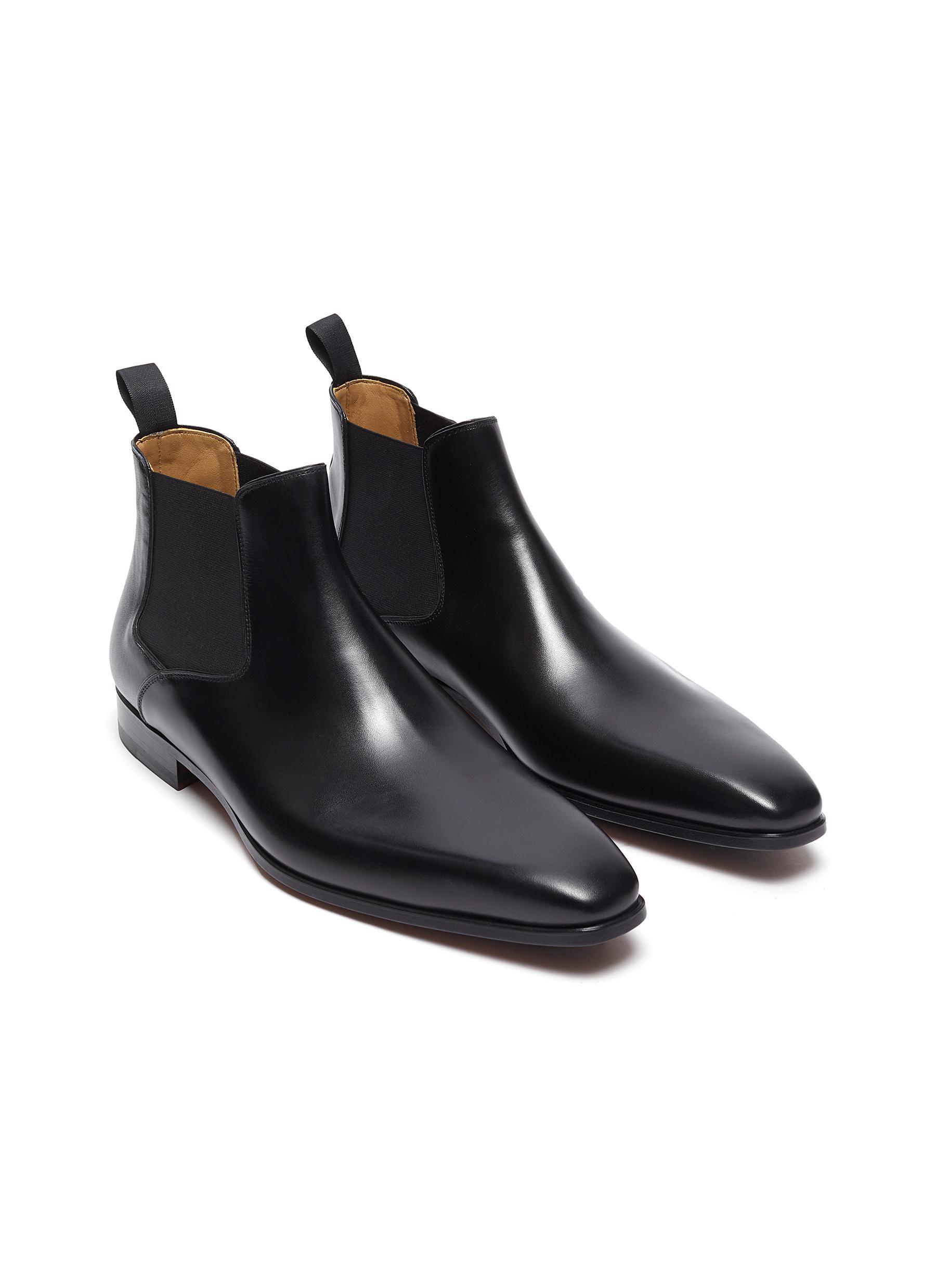 Magnanni Leather Chelsea Boots in Black for Men - Lyst