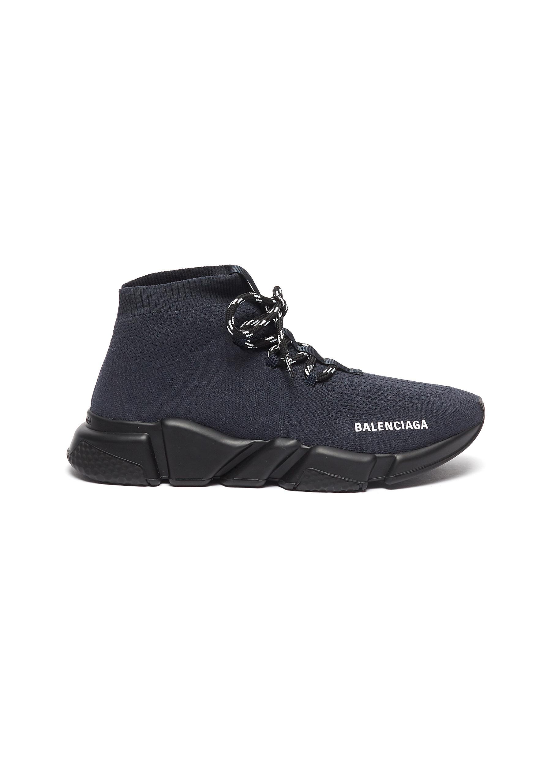 balenciaga speed lace up sneakers grey