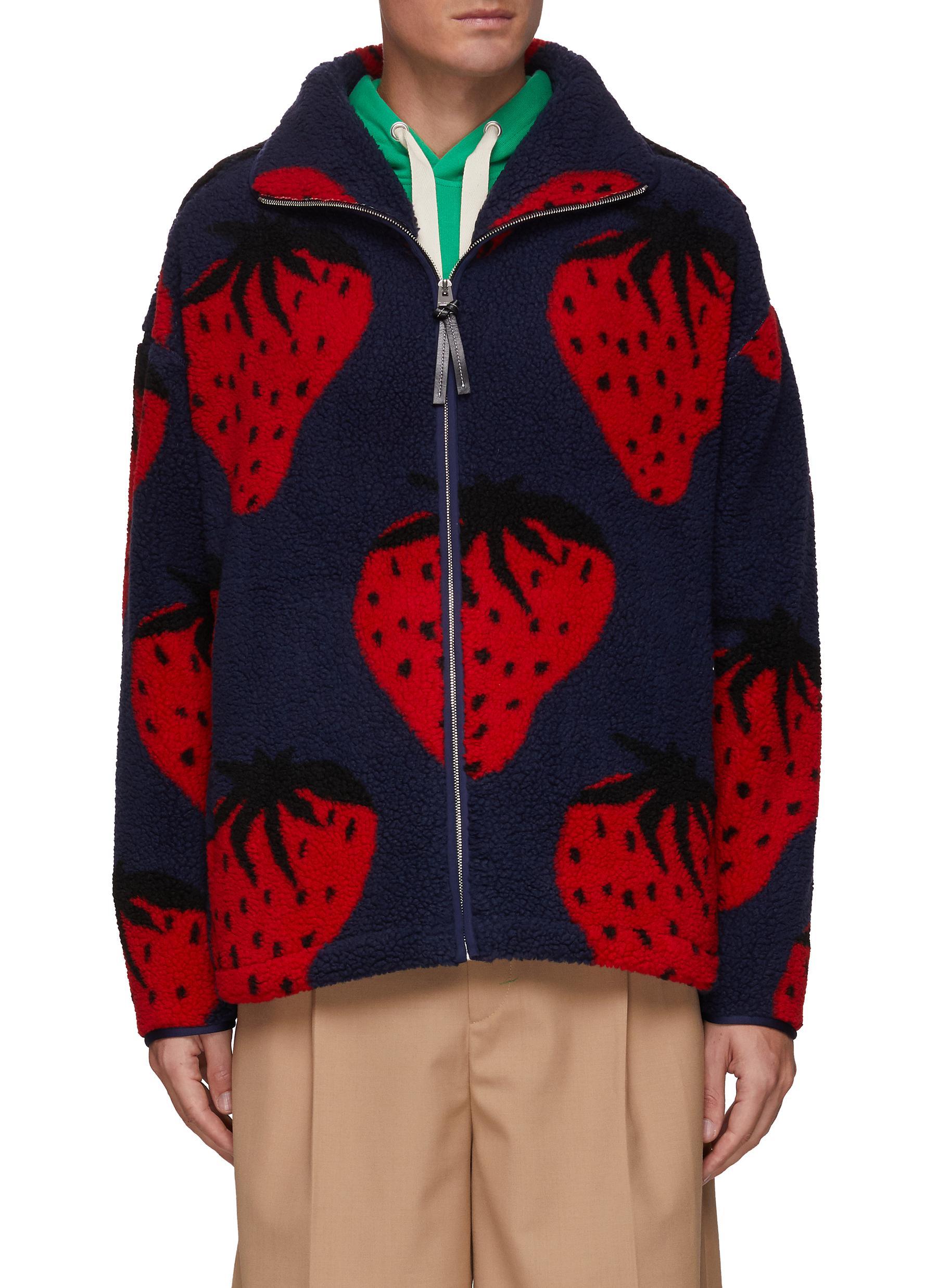 Womens Clothing Jackets Casual jackets JW Anderson Strawberry-pattern Zip-up Jacket 