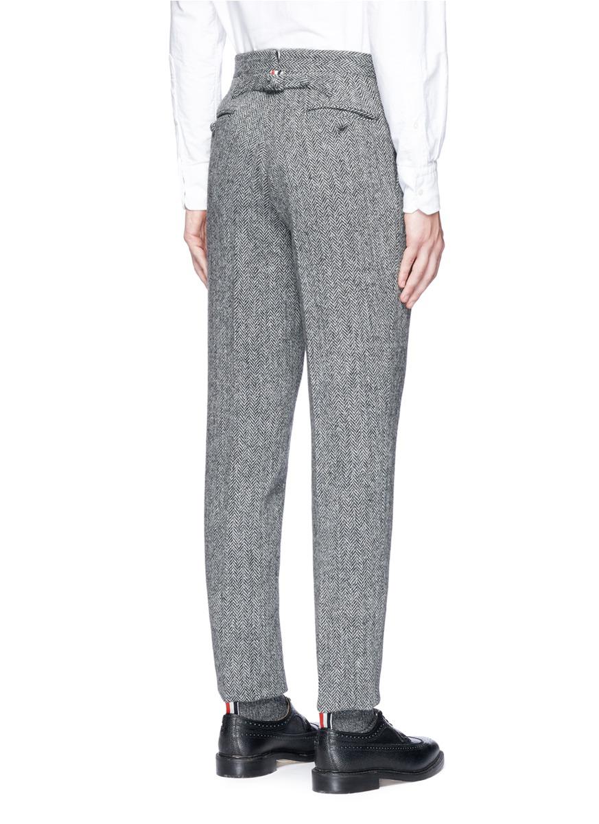Thom Browne Wool Herringbone Harris Tweed Pants in Grey (Gray) for Men -  Lyst