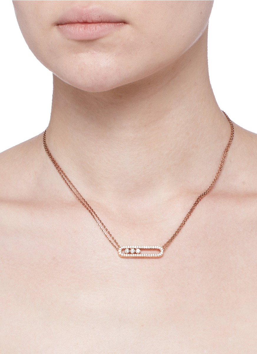 Diamond 18k Rose Gold Necklace 