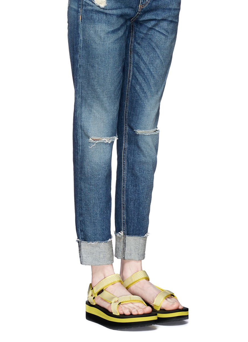 teva flatform candy stripe