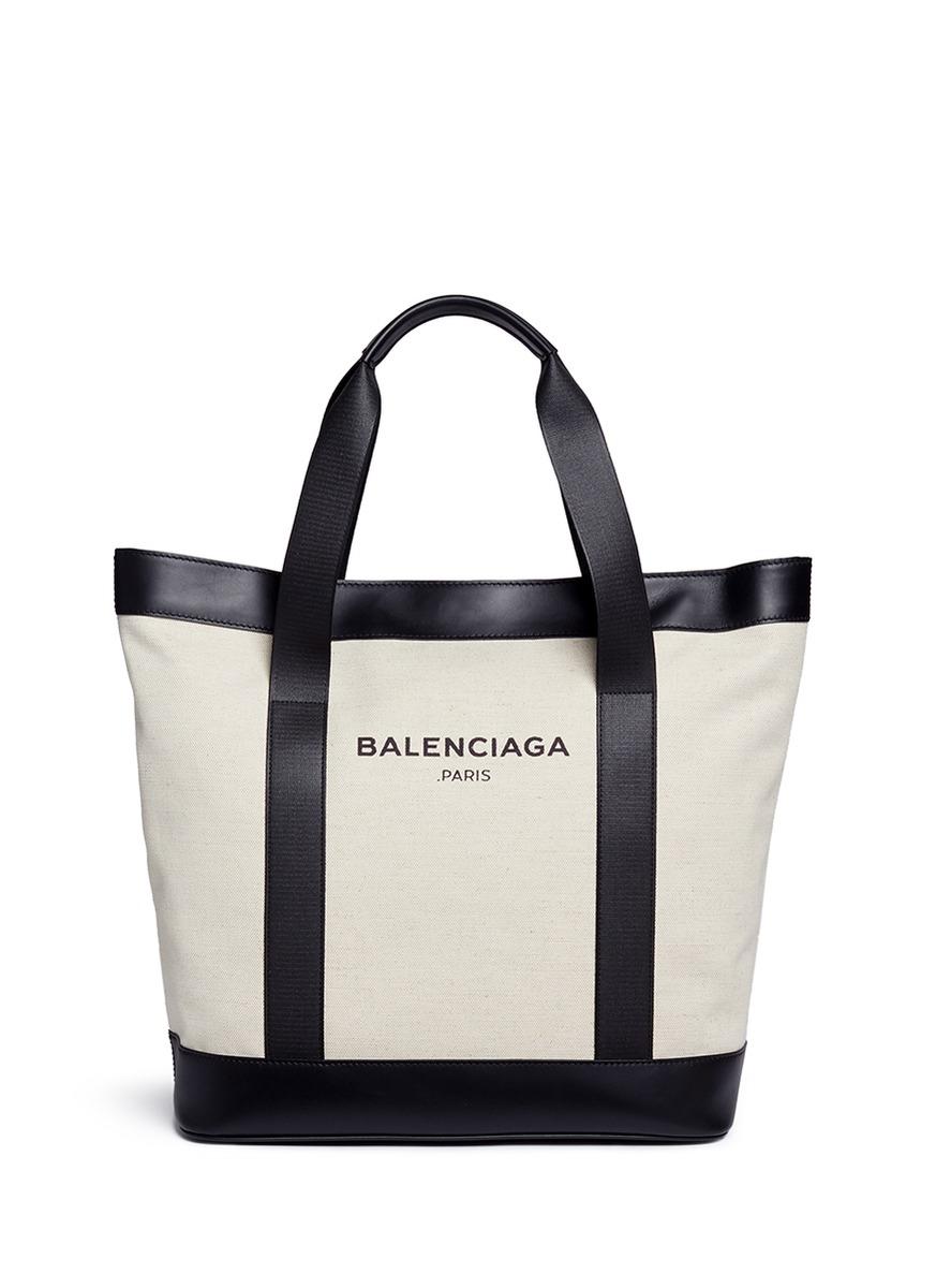 Balenciaga 'east West' Canvas Tote Bag in White - Lyst