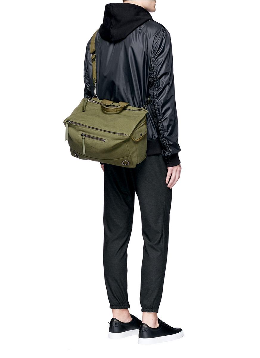 Givenchy 'pandora' Canvas Messenger Bag in Green for Men | Lyst