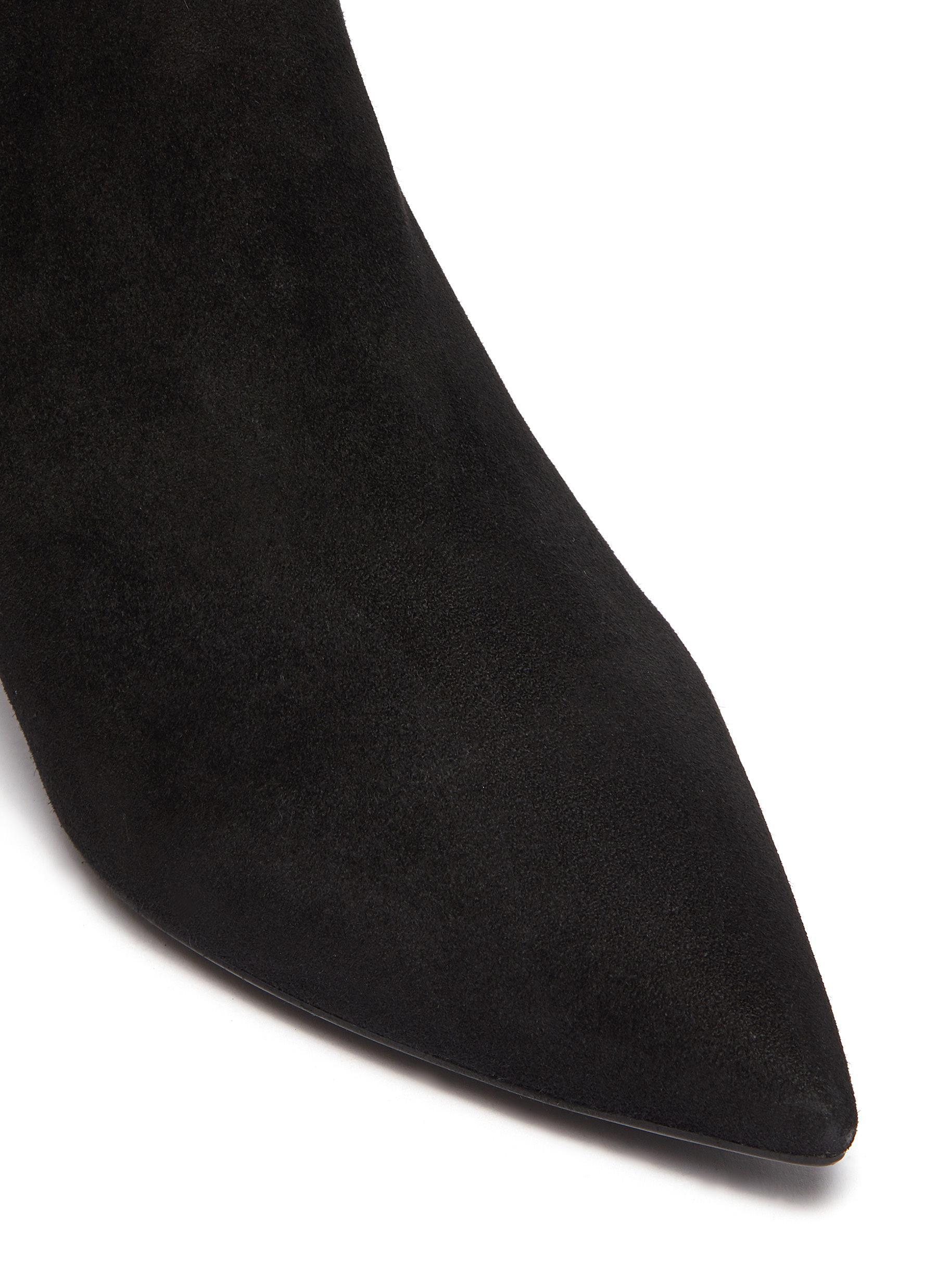 stuart weitzman black wren 75 suede heeled ankle boots