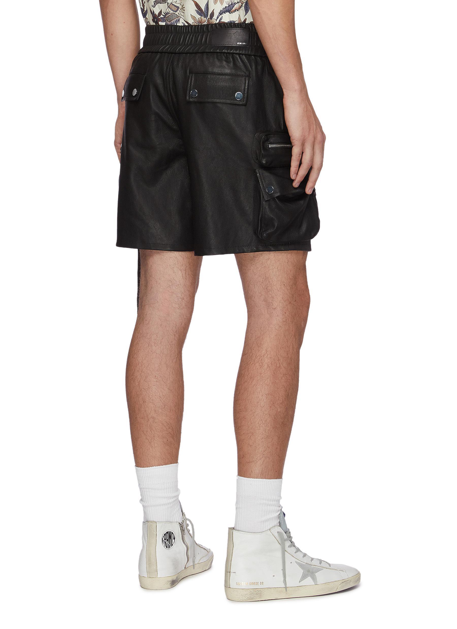 Amiri Leather Cargo Shorts Men Clothing Pants & Shorts Shorts Leather Cargo  Shorts in Black for Men | Lyst