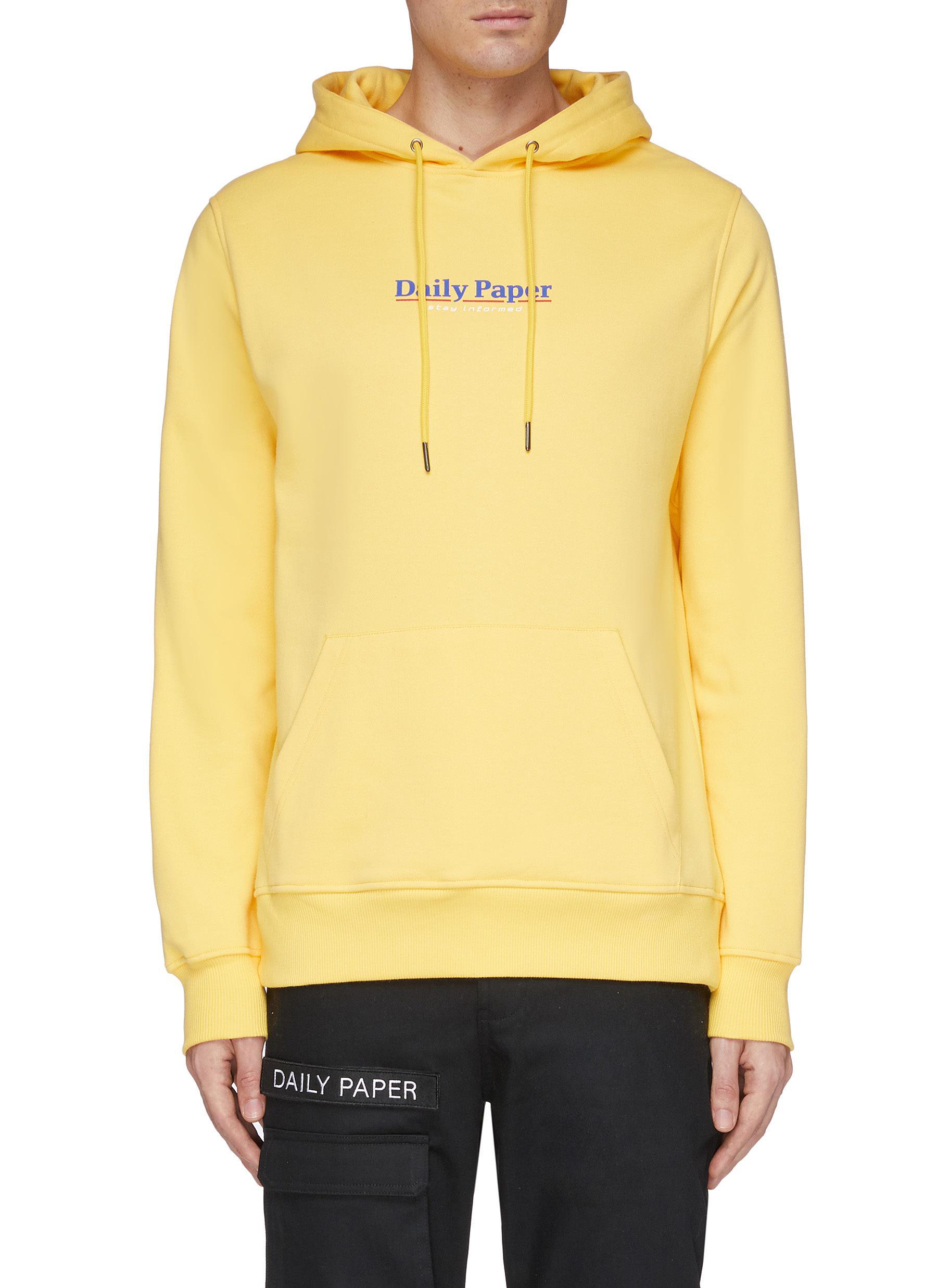 Daily Paper Cotton Logo Slogan Print Hoodie in Yellow for Men | Lyst
