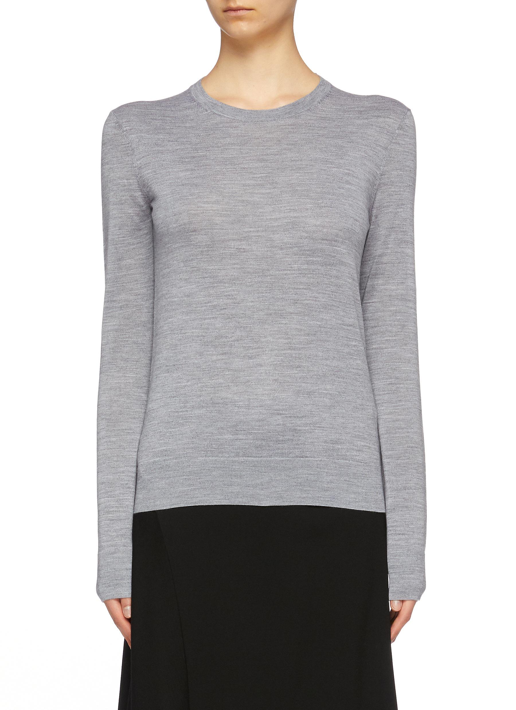 Theory Wool Blend Sweater in Grey (Gray) - Lyst