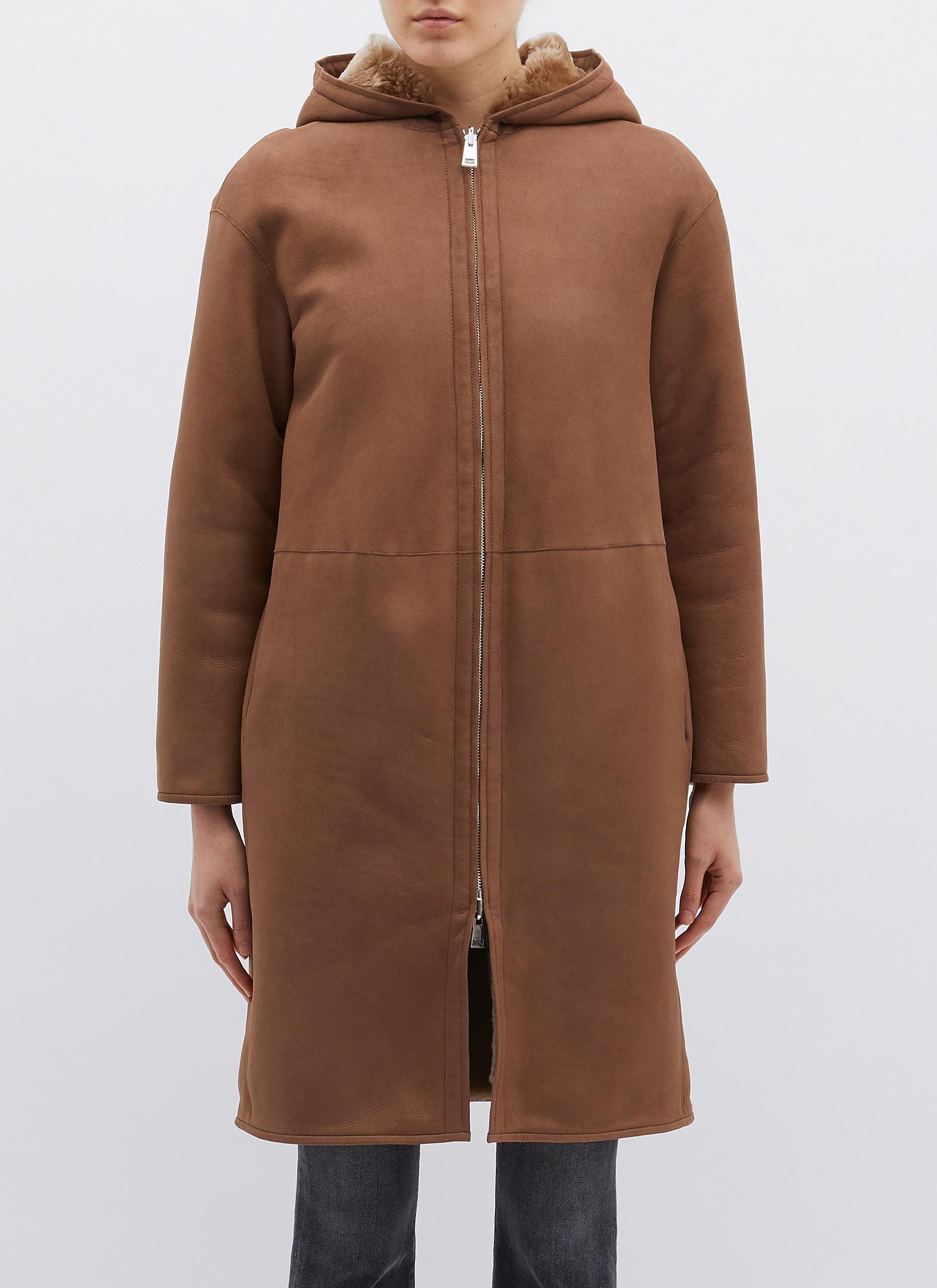 theory reversible shearling coat