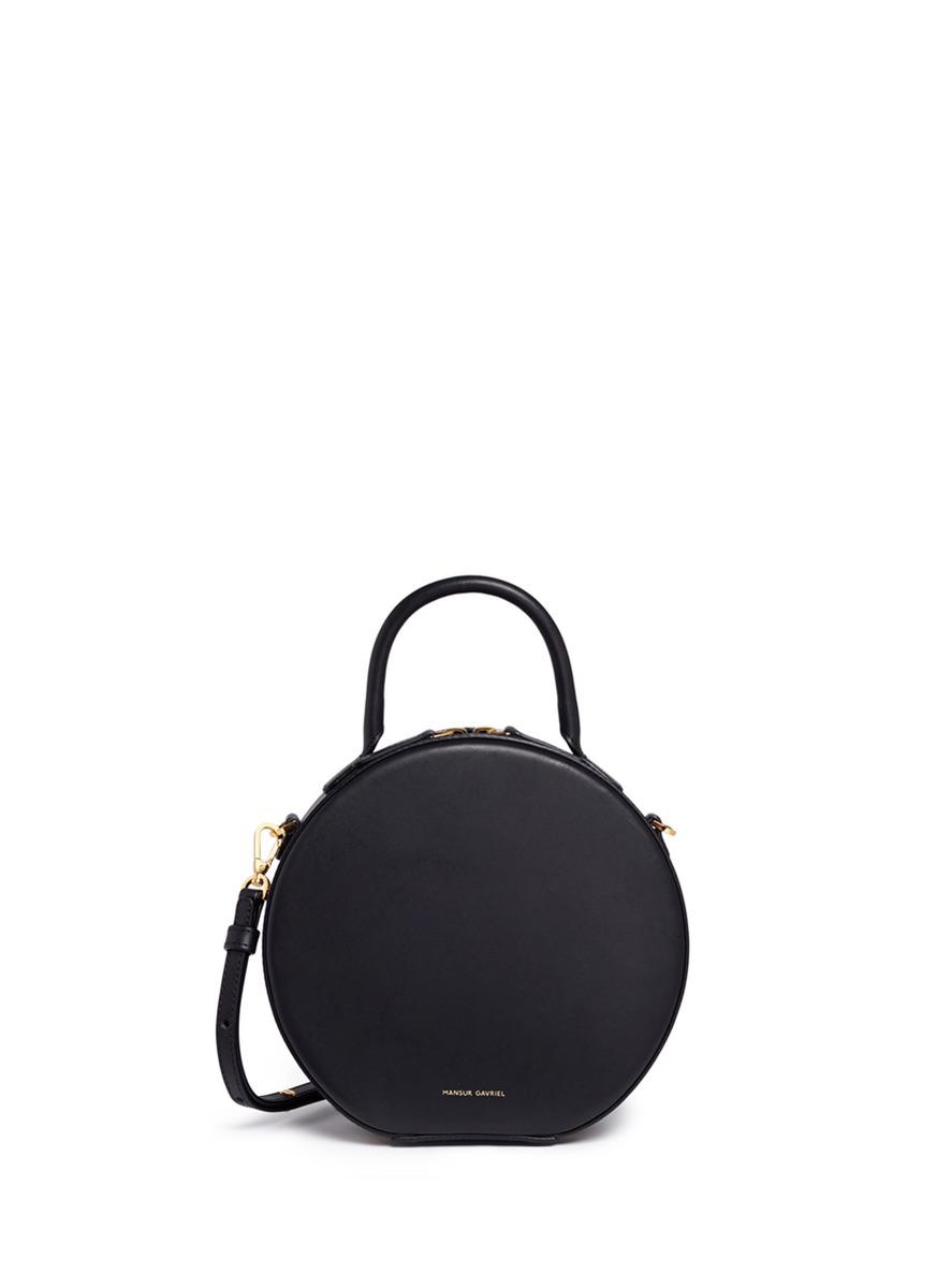 mansur gavriel leather circle crossbody bolsa
