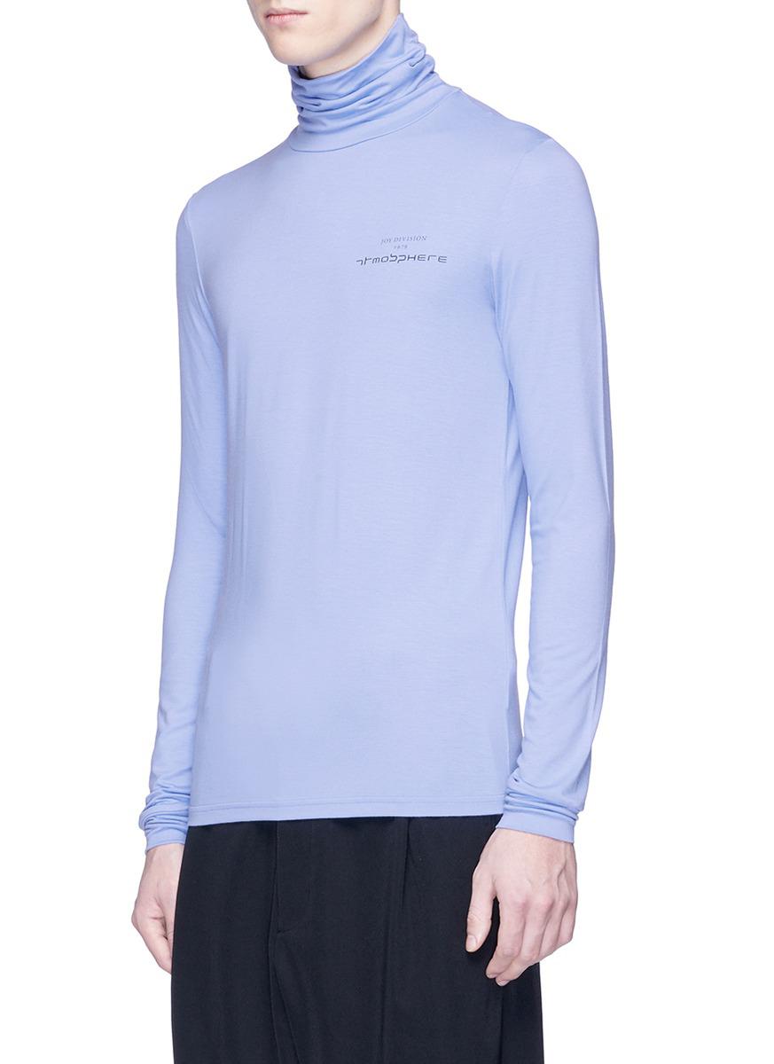 Raf Simons Synthetic 'joy Division' Turtleneck Long Sleeve T-shirt in ...