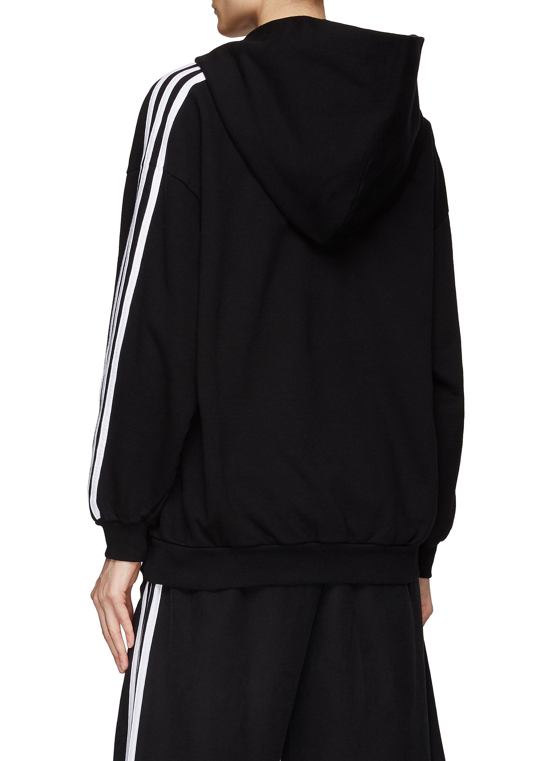 Balenciaga X Adidas Long Sleeve Zip Up Hoodie in Black | Lyst