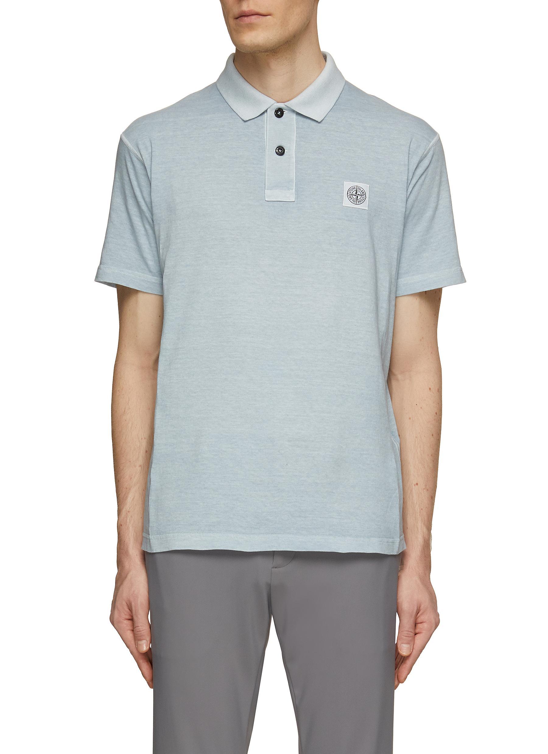 stone island polo light blue