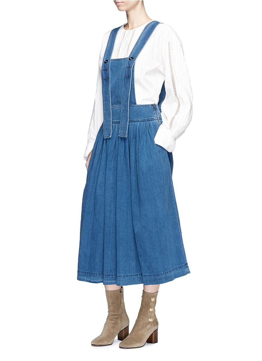Buy StyleStone Women Denim Blue Solid Pinafore Dress - Dresses for Women  6399044 | Myntra