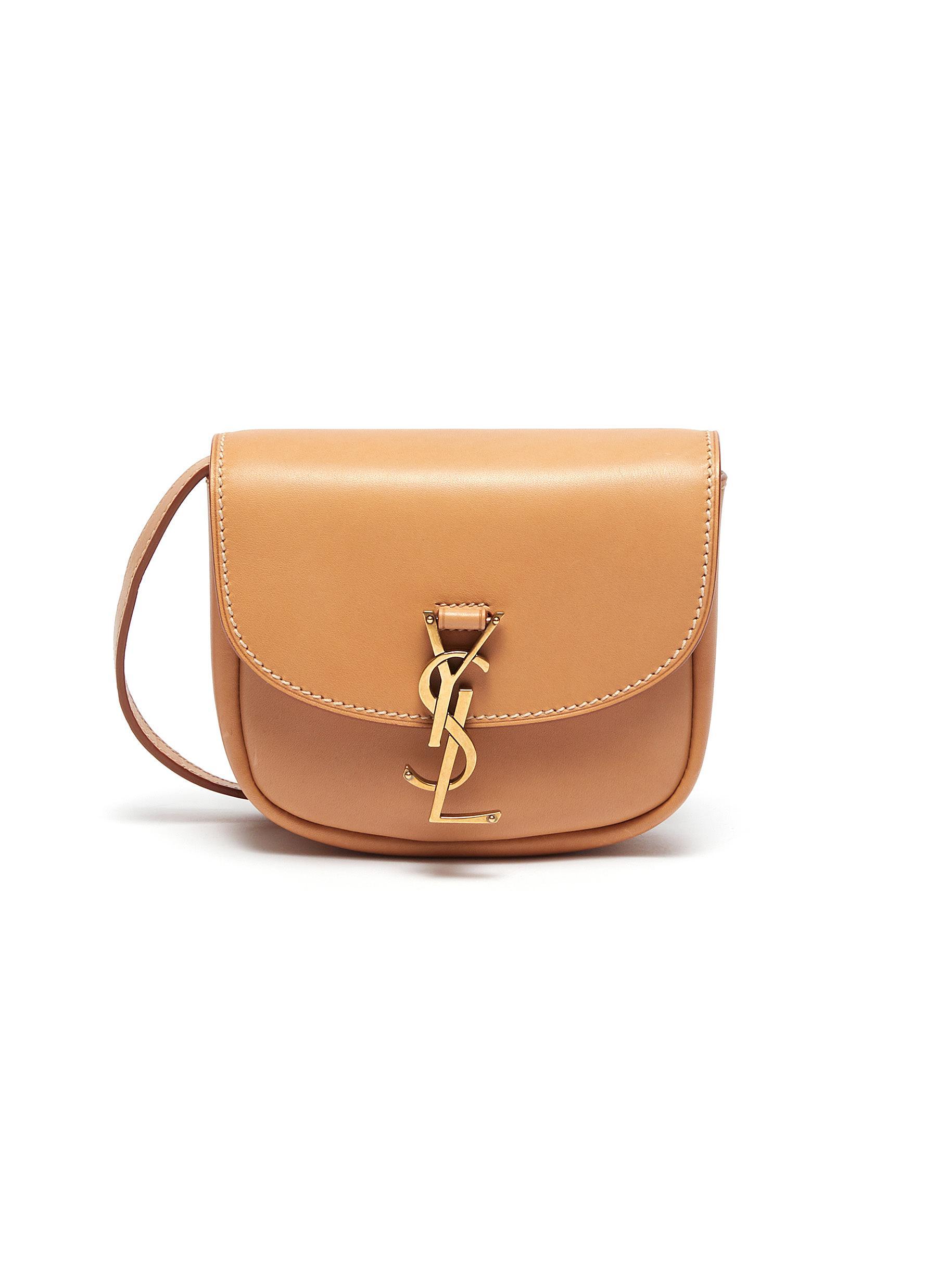 Saint Laurent Kaia' Calfskin Leather Mini Crossbody Bag in Brown | Lyst