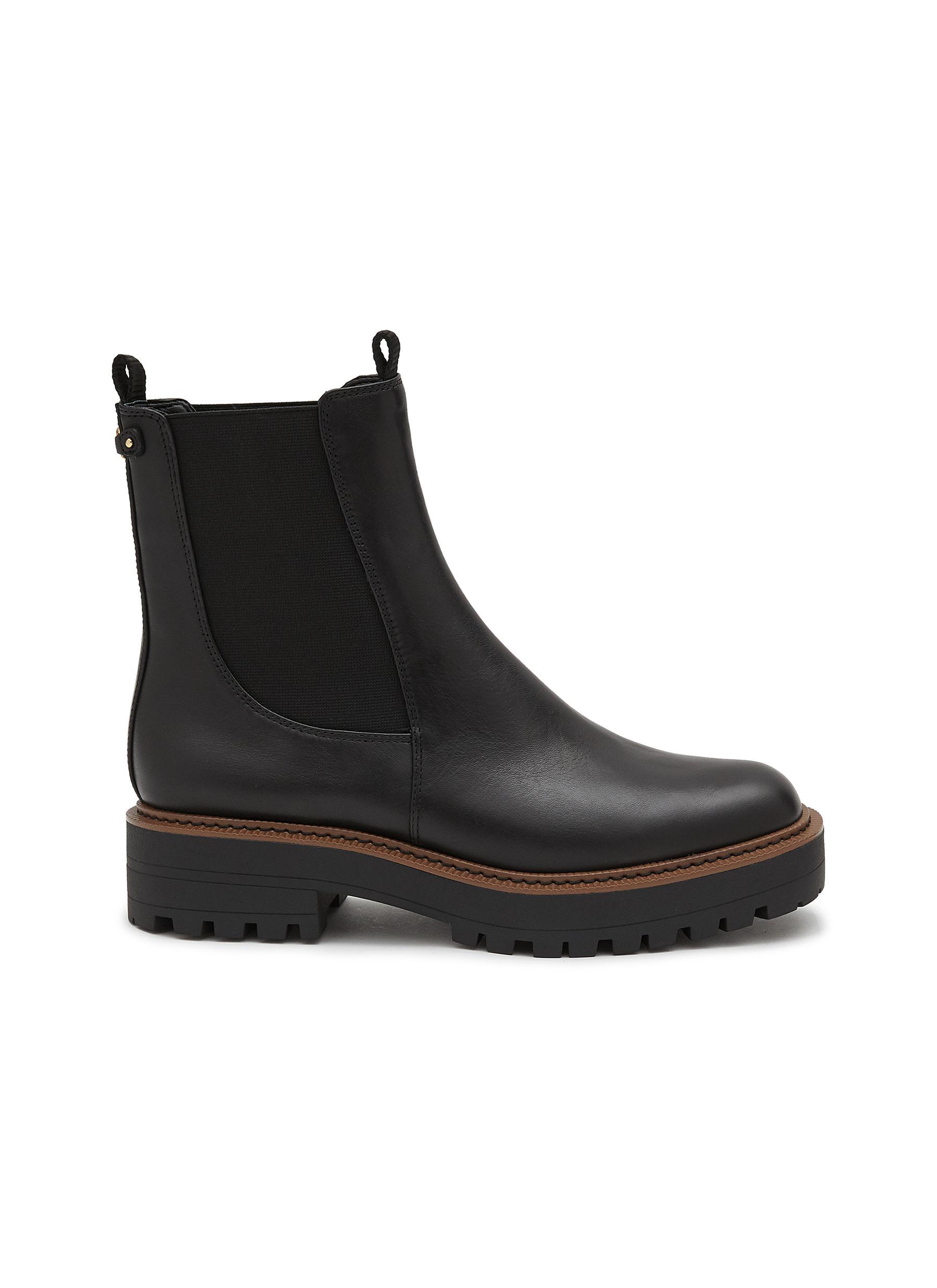 Sam Edelman Laguna 40 Leather Chelsea Boots in Black | Lyst