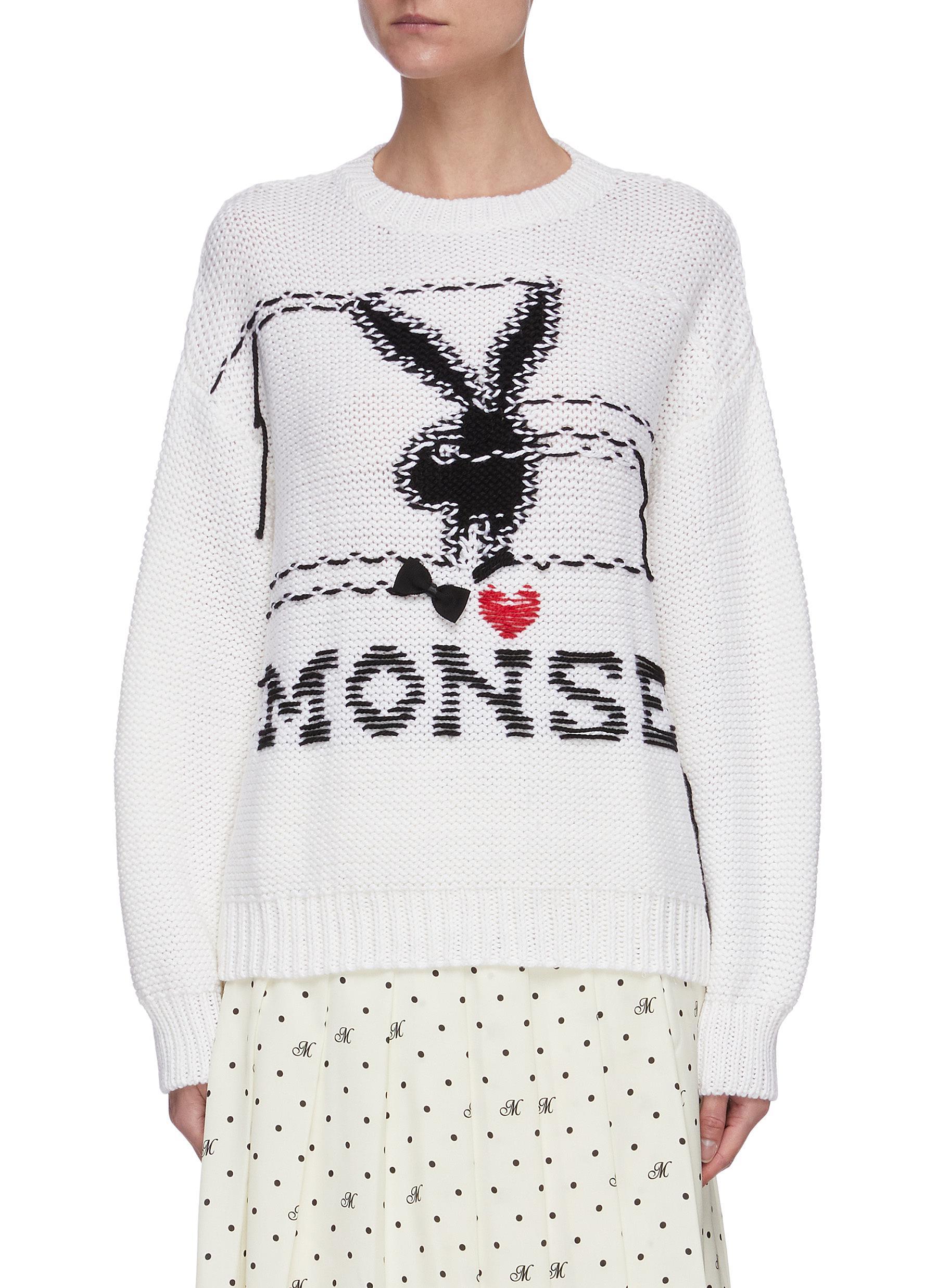 Monse Wool X Playboy Embroidered Sweater in White - Lyst