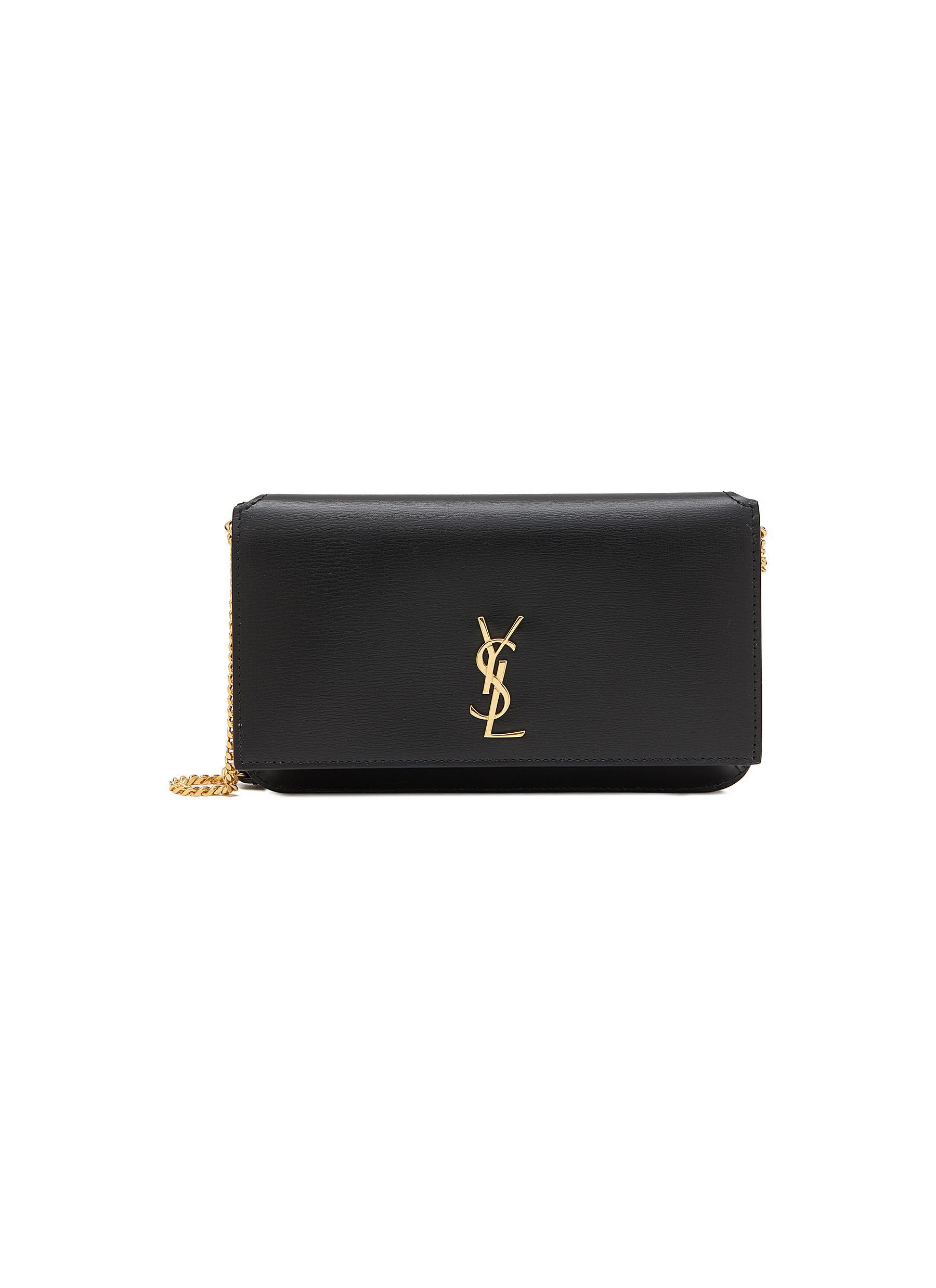 Saint Laurent – Saint Laurent YSL Card Holder Black Leather – Queen Station