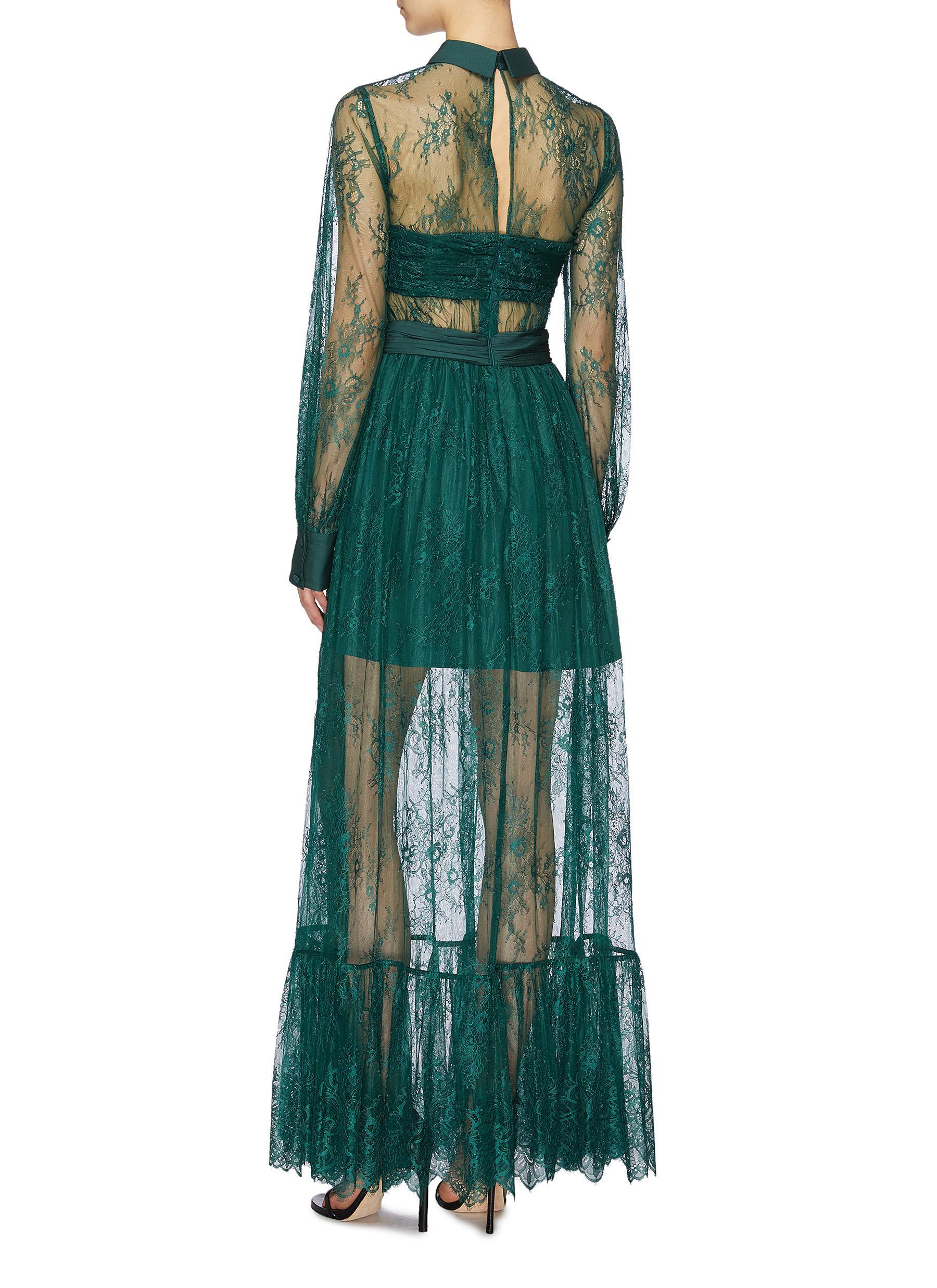 Self portrait green floral cheap dress