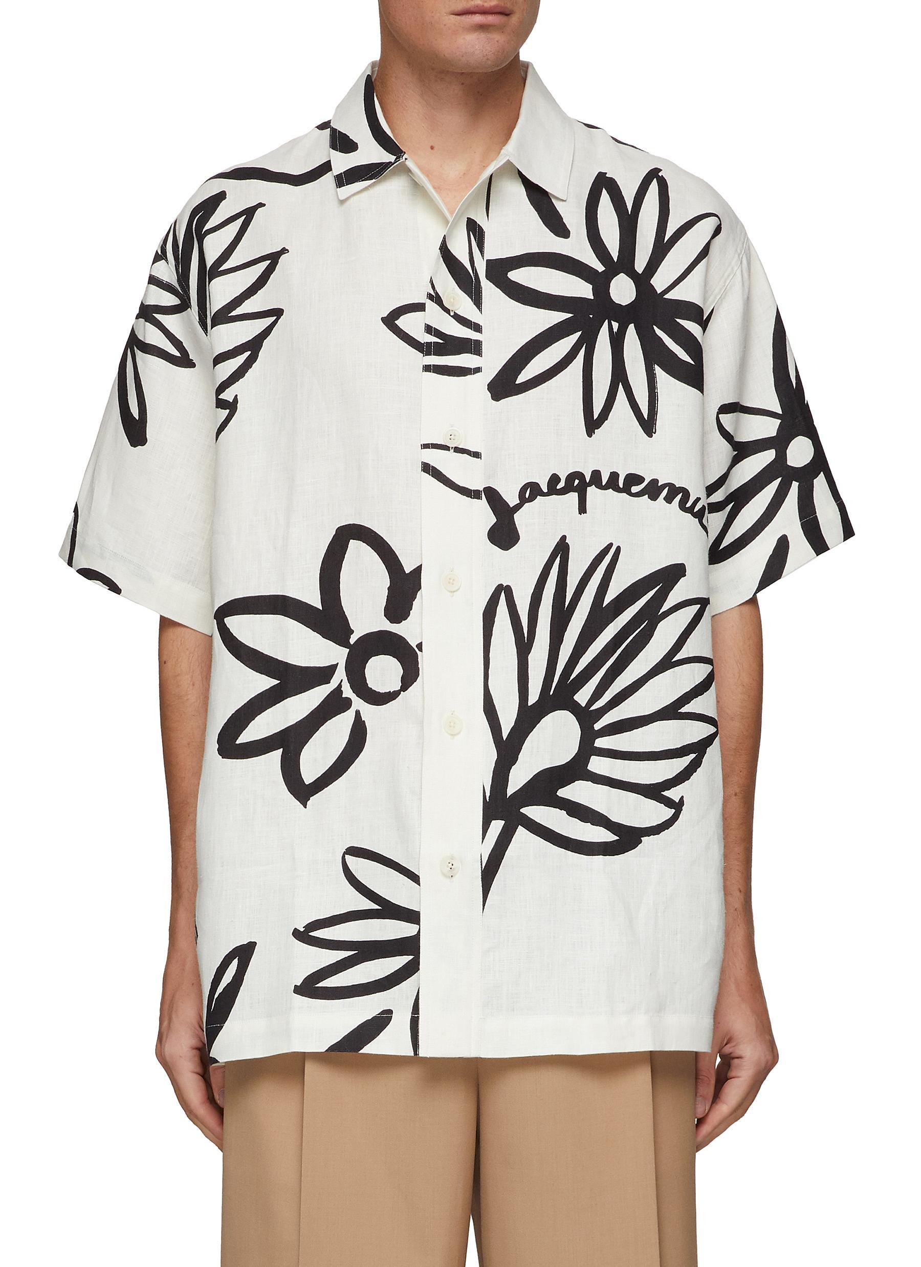 Jacquemus 'la Chemise Moisson' Floral Print Linen Shirt Men Clothing Shirts  'la Chemise Moisson' Floral Print Linen Shirt for Men | Lyst