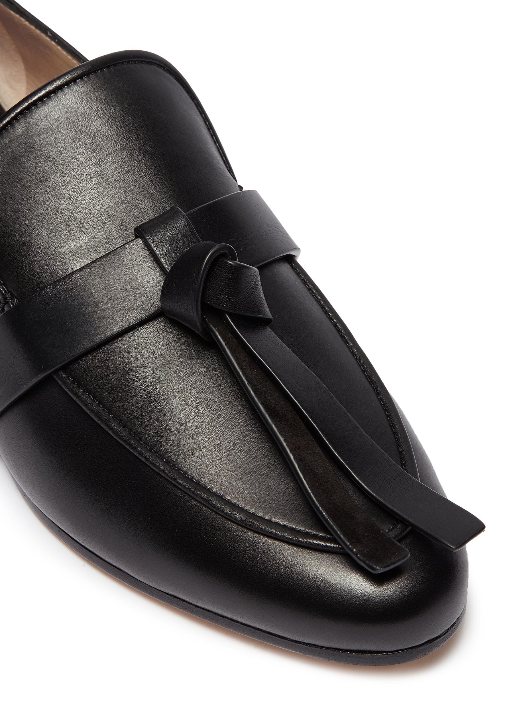 Stuart Weitzman prescott Knot Tassel Leather Loafers in Black Lyst