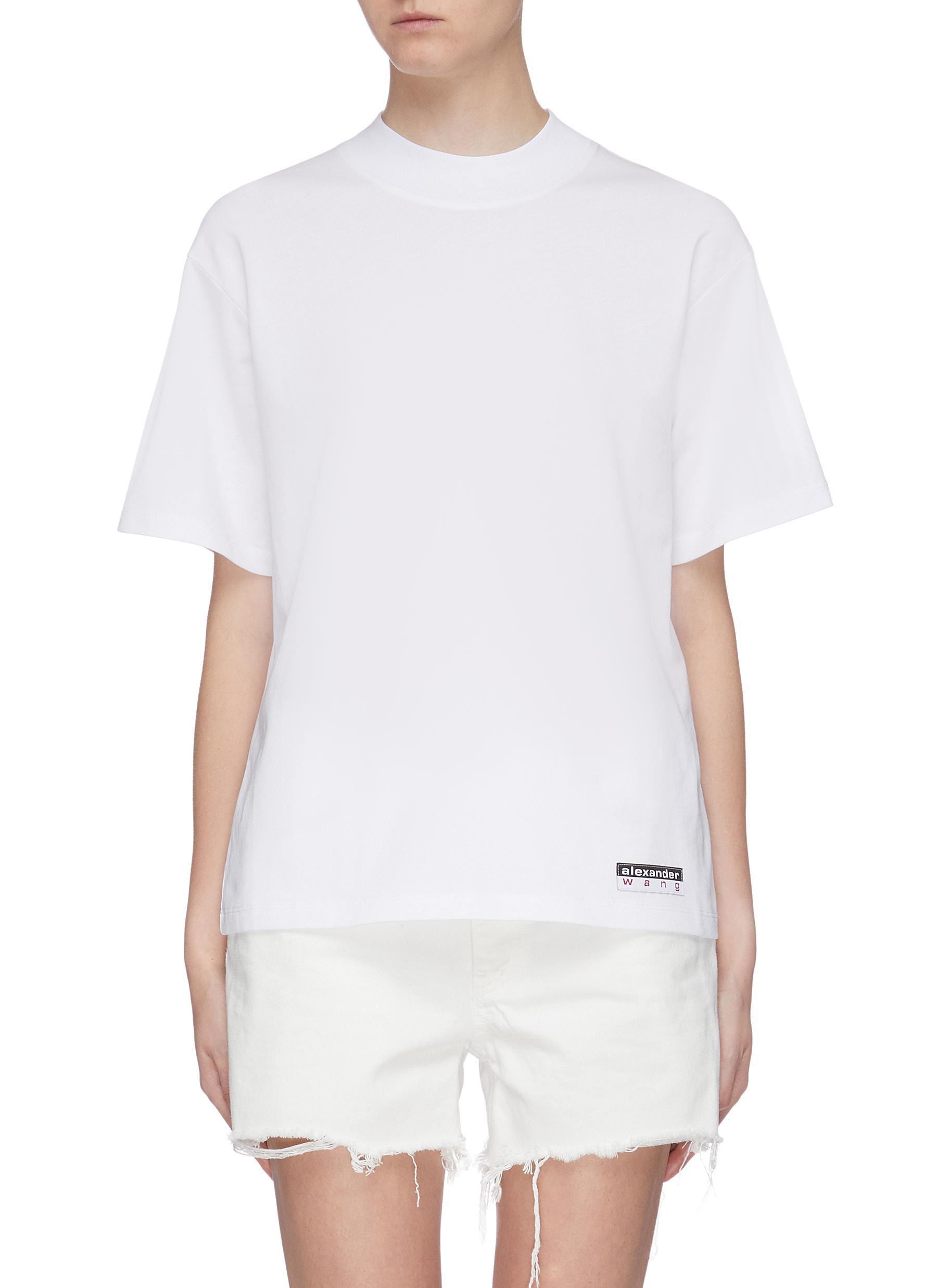 T By Alexander Wang Denim 'wash + Go' Logo Tag Oversized T-shirt in ...