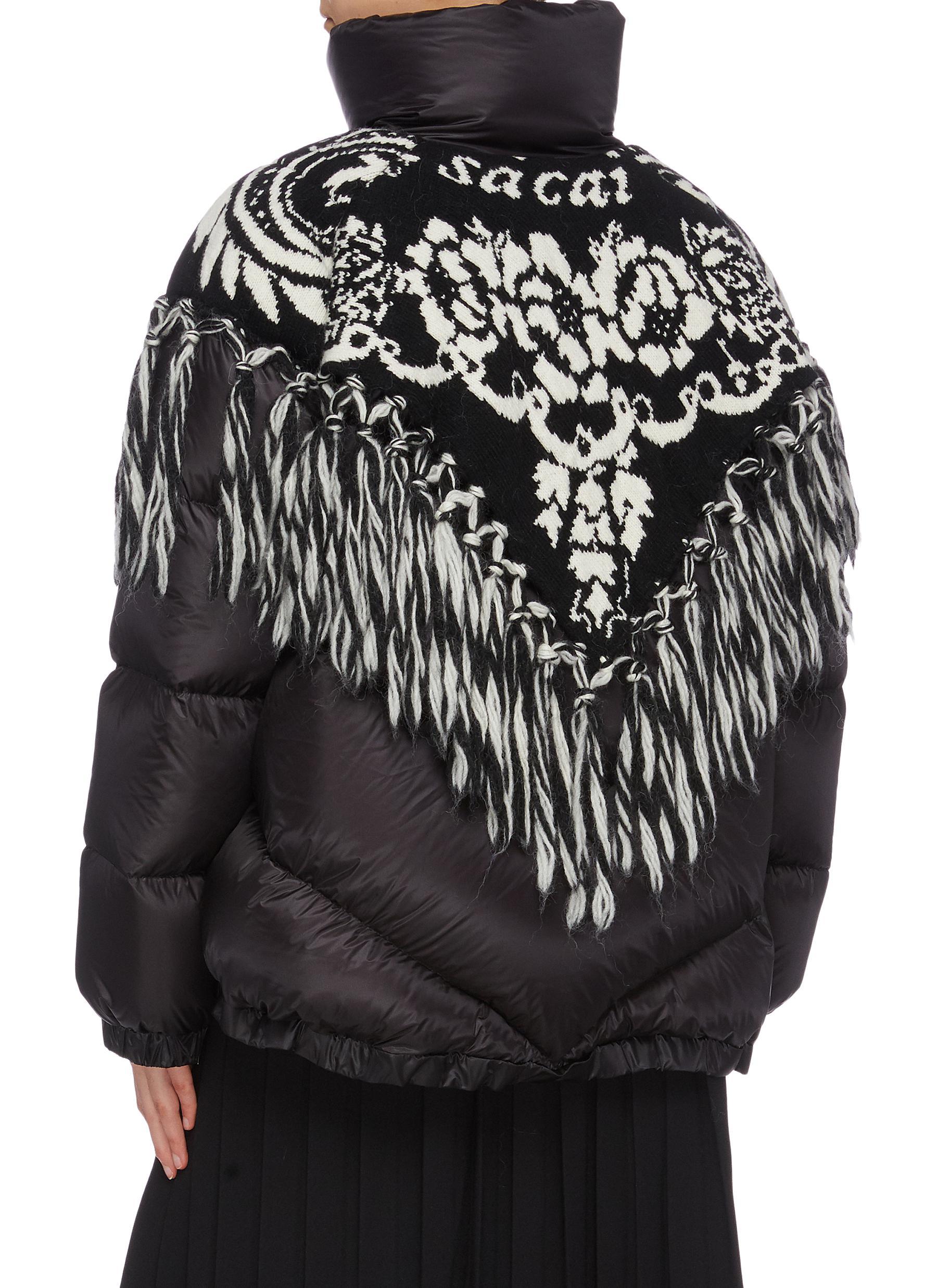 fringe puffer jacket