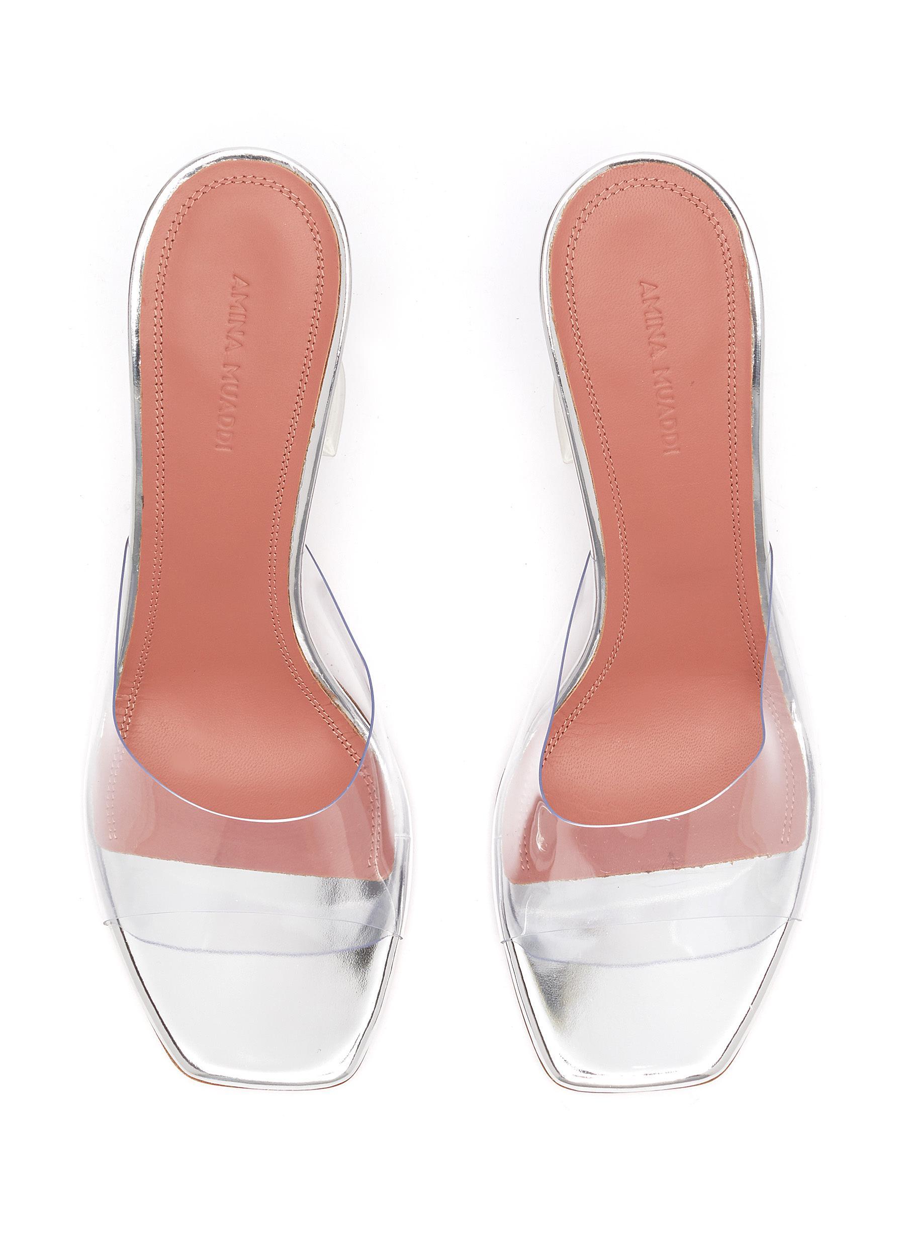 clear pvc mules