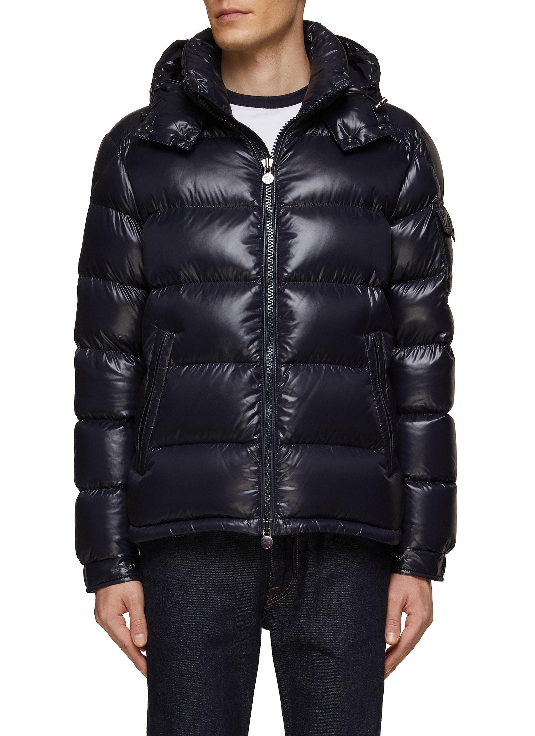 Moncler 'maya' Laque Hooded Puffer Jacket in Blue for Men | Lyst