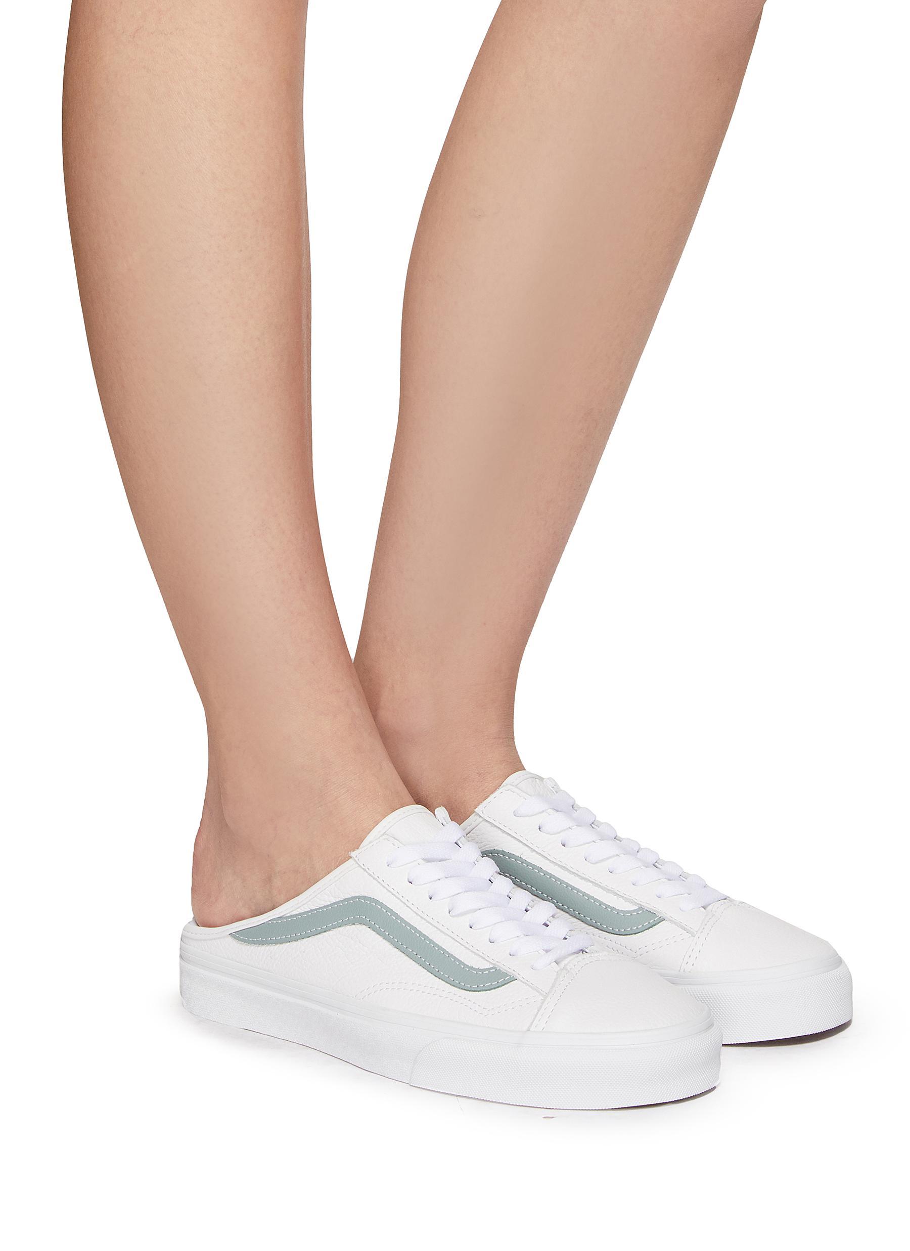 Vans 'style 36' Leather Lace Up Mules Women Shoes Sneakers Low-top 'style 36'  Leather Lace Up Mules in White | Lyst
